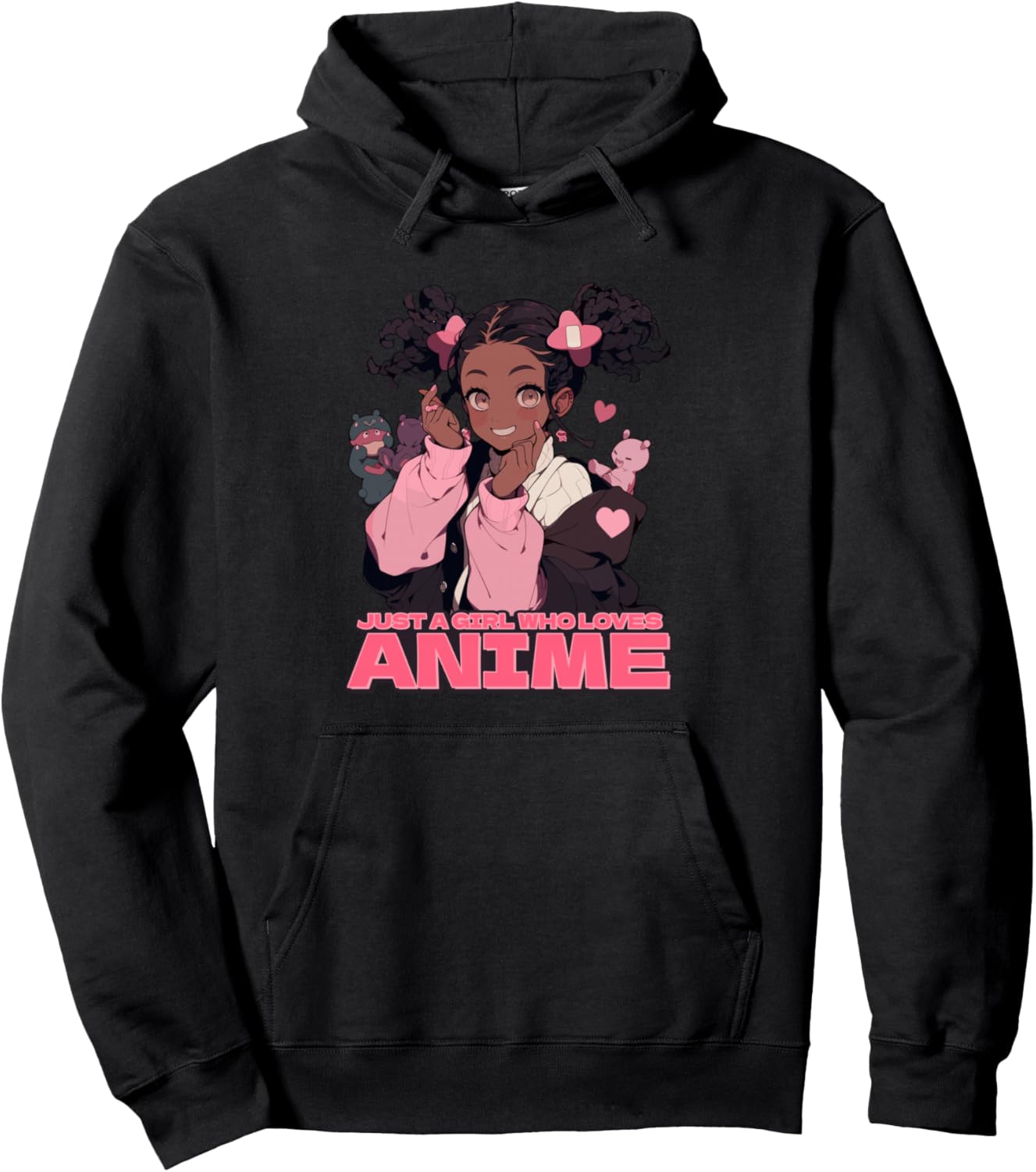 Black Girl Just A Girl Who Loves Anime Pullover Hoodie