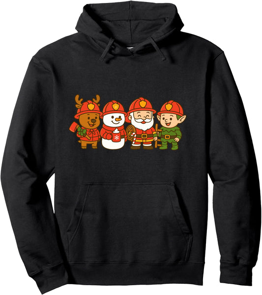 Christmas Firefighter Team Pullover Hoodie