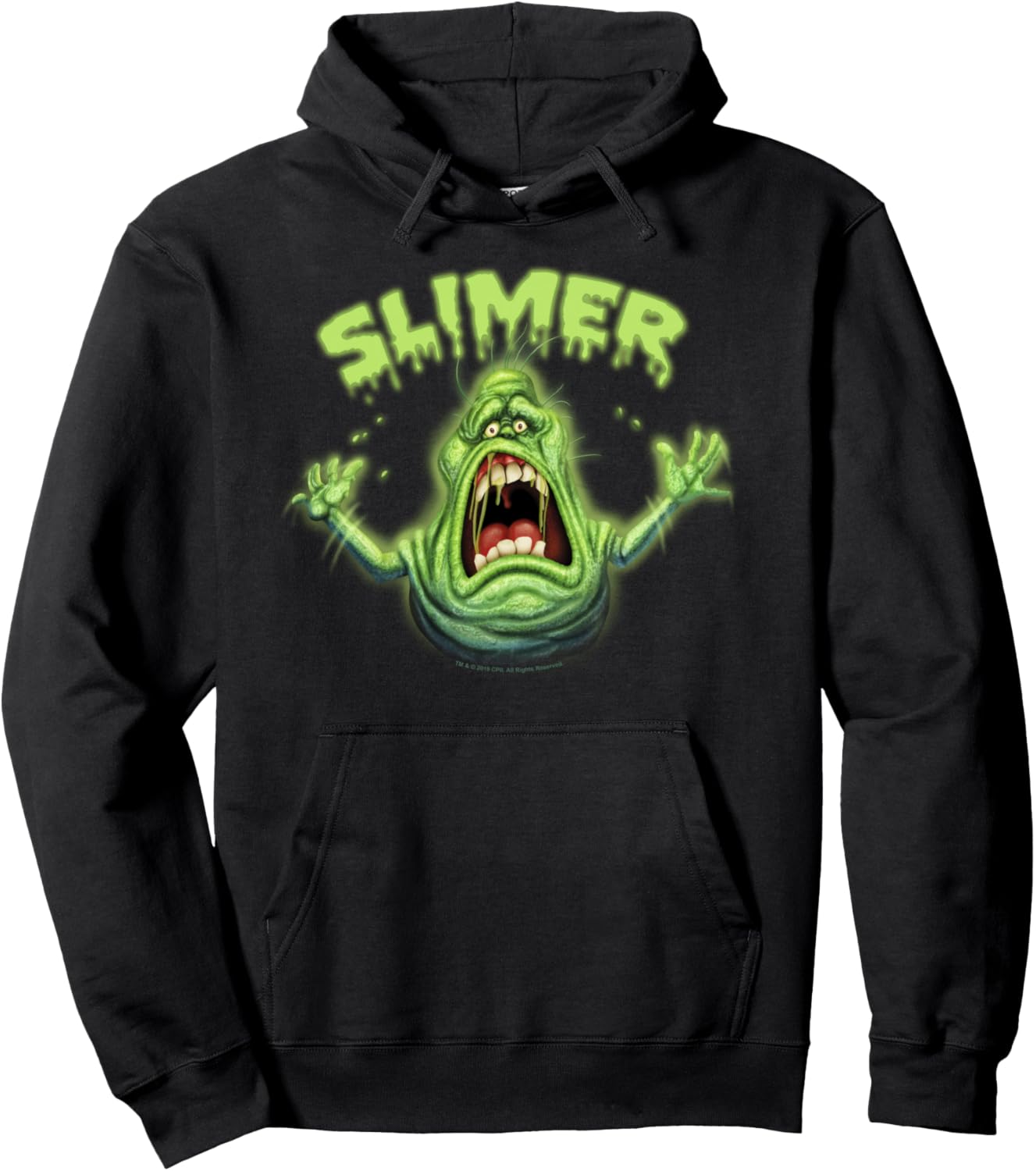 Ghostbusters Slimer Neon Portrait Pullover Hoodie