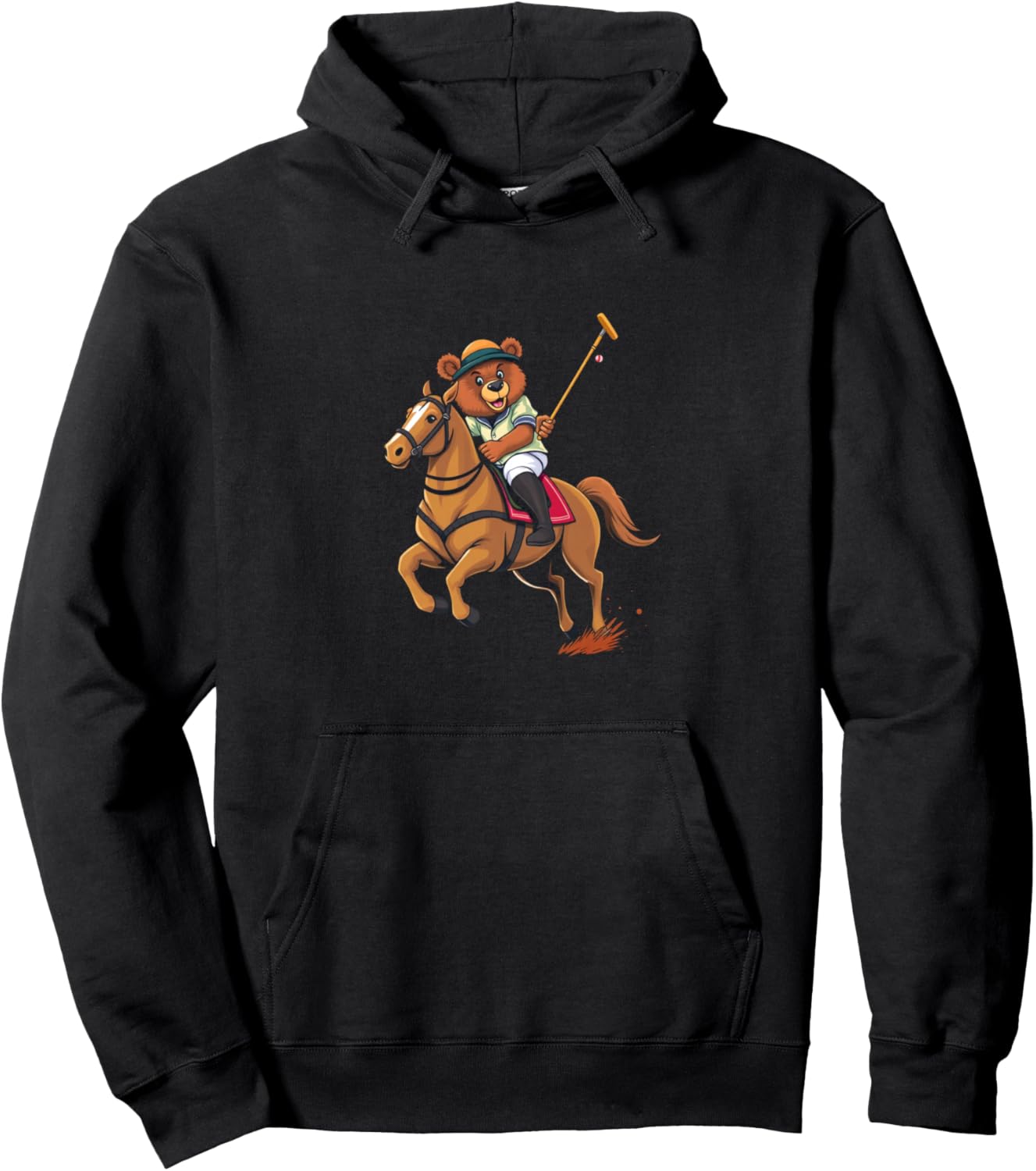 Cartoon Bear Polo Pullover Hoodie