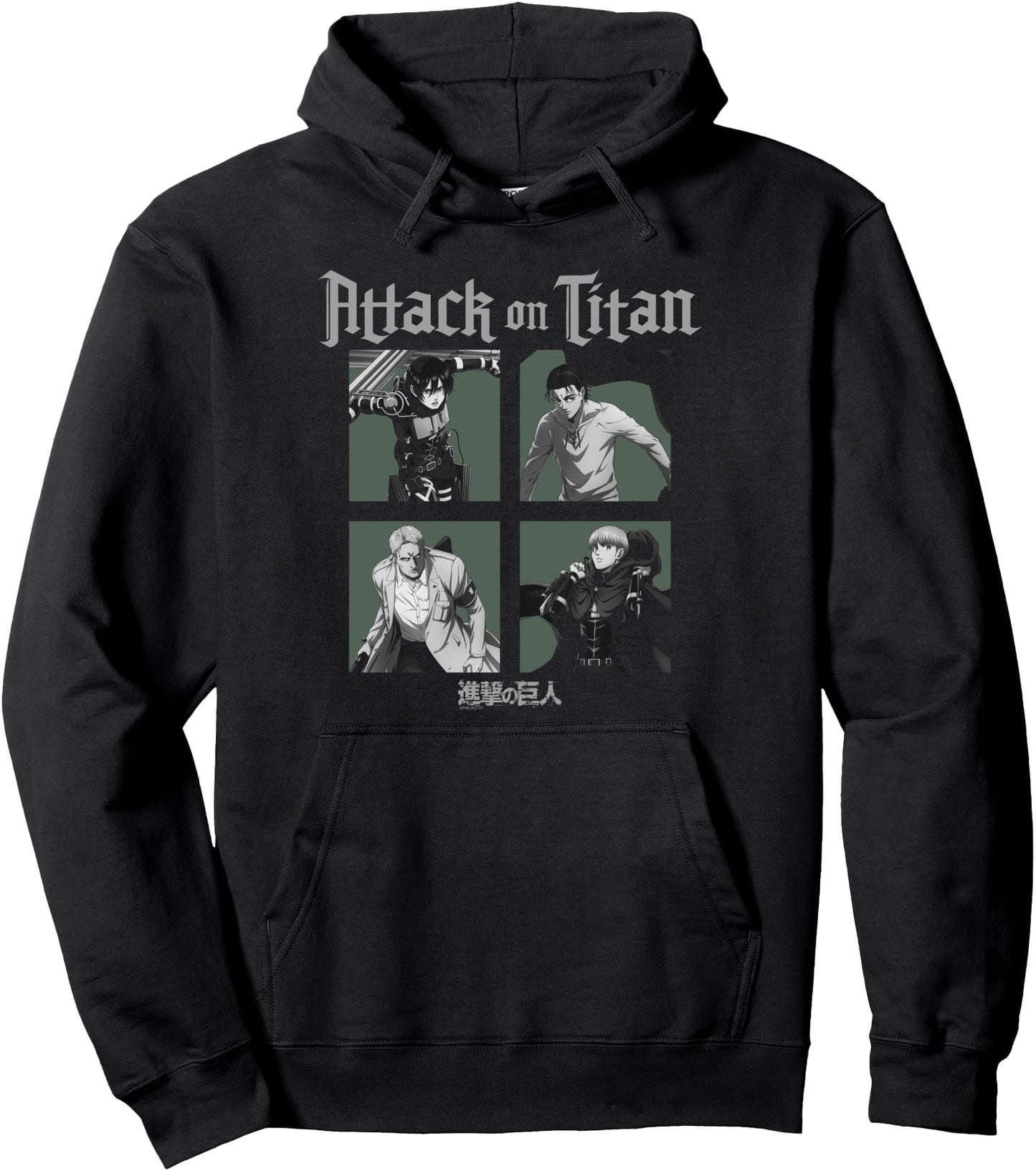 Attack on Titan Season 4 Character Portrait Squares Anime Pullover Hoodie