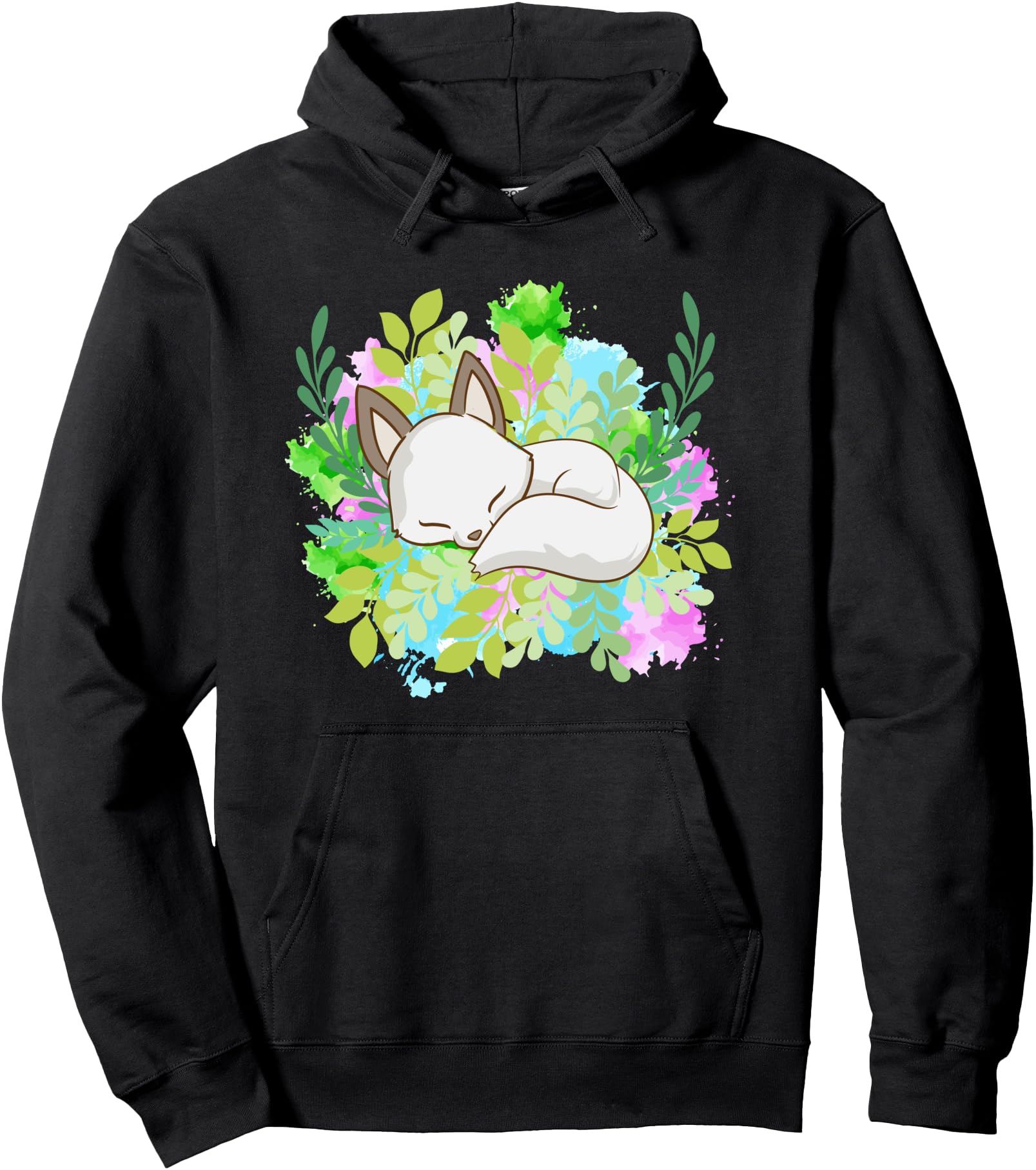 Cute Kawaii Anime - White Japan Fox - Aesthetic Japanese Pullover Hoodie