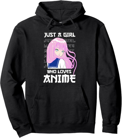 Just A Girl Who Loves Anime Pullover Hoodie