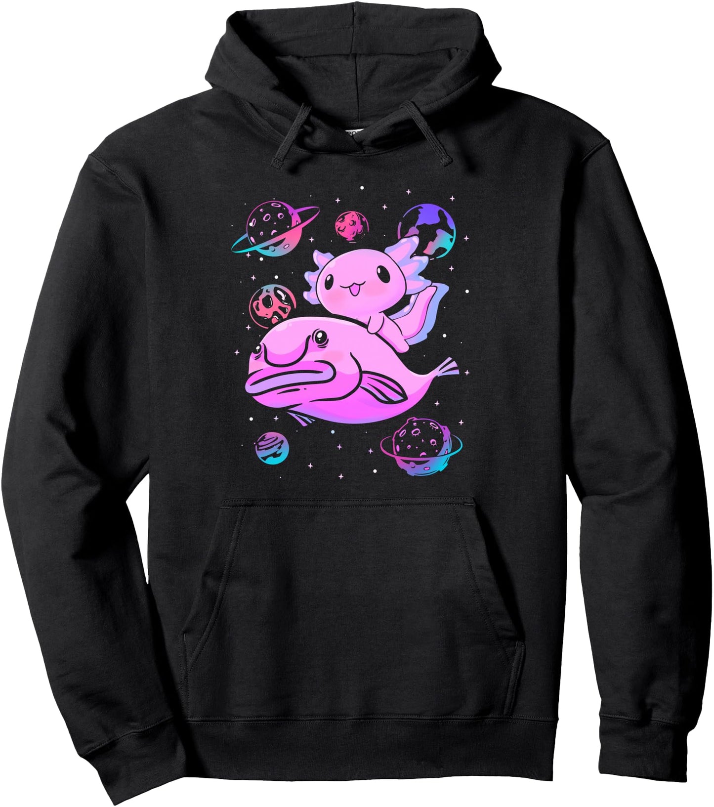Axolotl Kawaii Style Blobfish Pullover Hoodie
