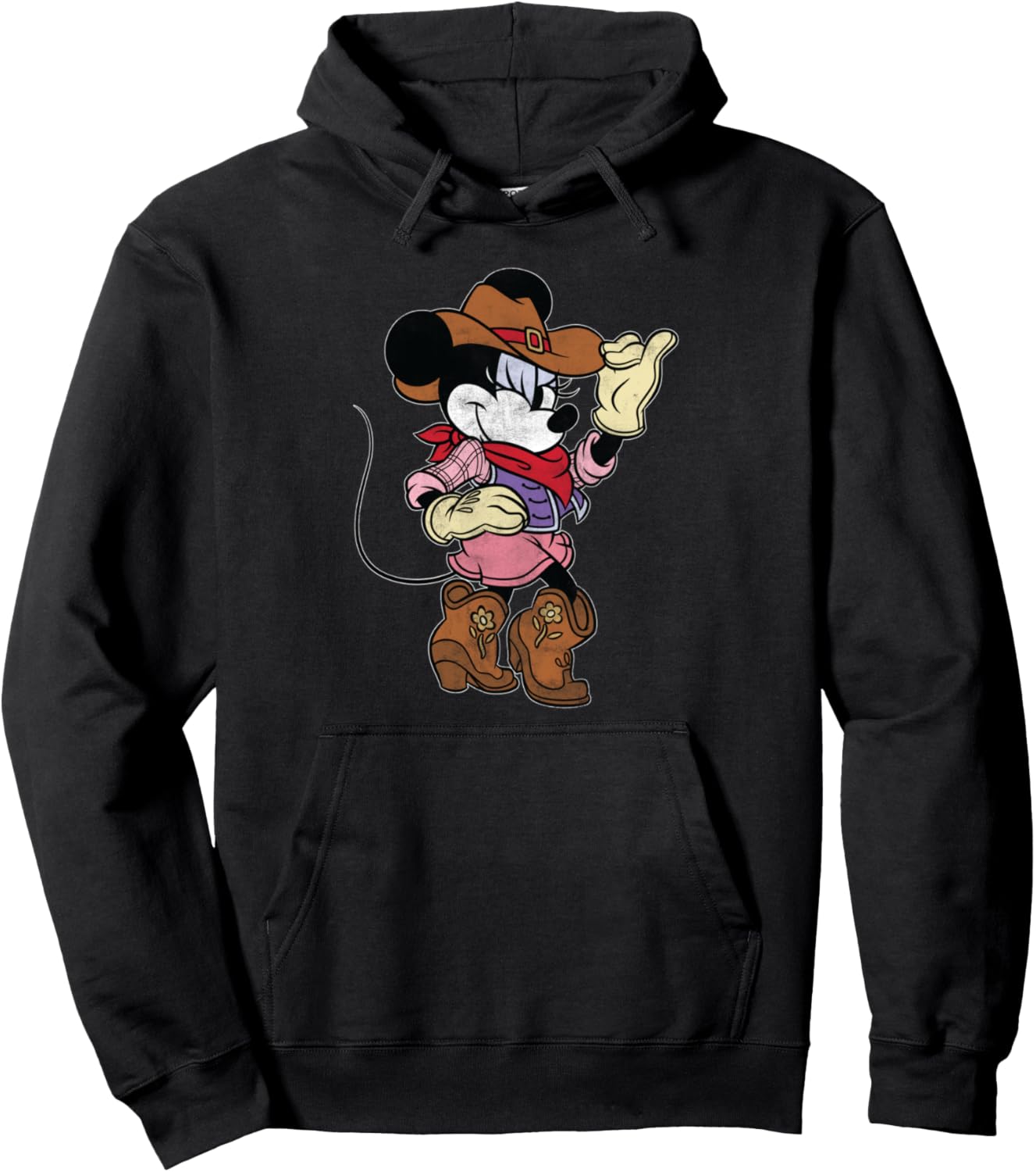 Disney Minnie Mouse Cowgirl Costume Western Vintage Look Pullover Hoodie