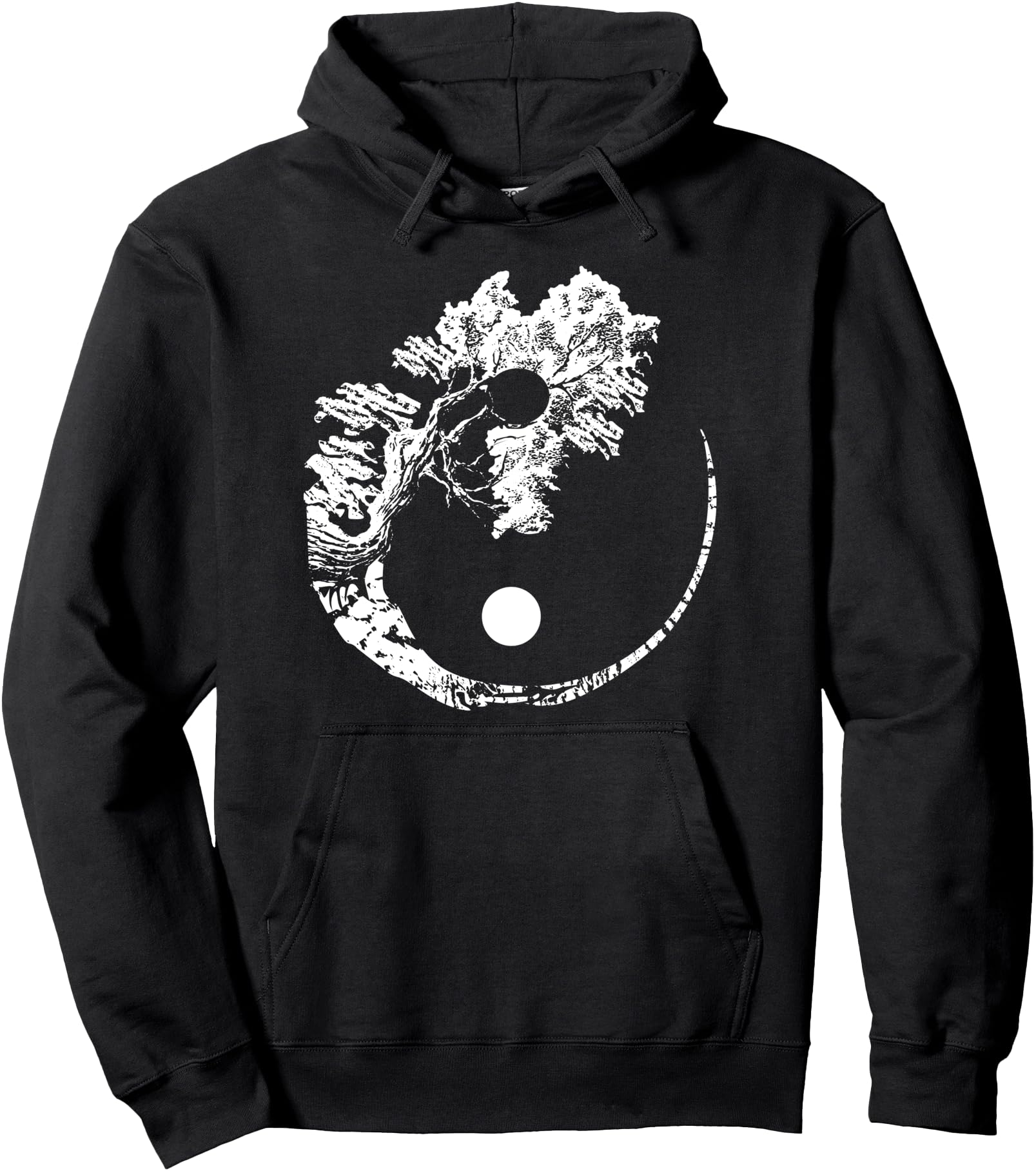 Bonsai Tree print Zen Spirit Yin Yang Japanese Pullover Hoodie