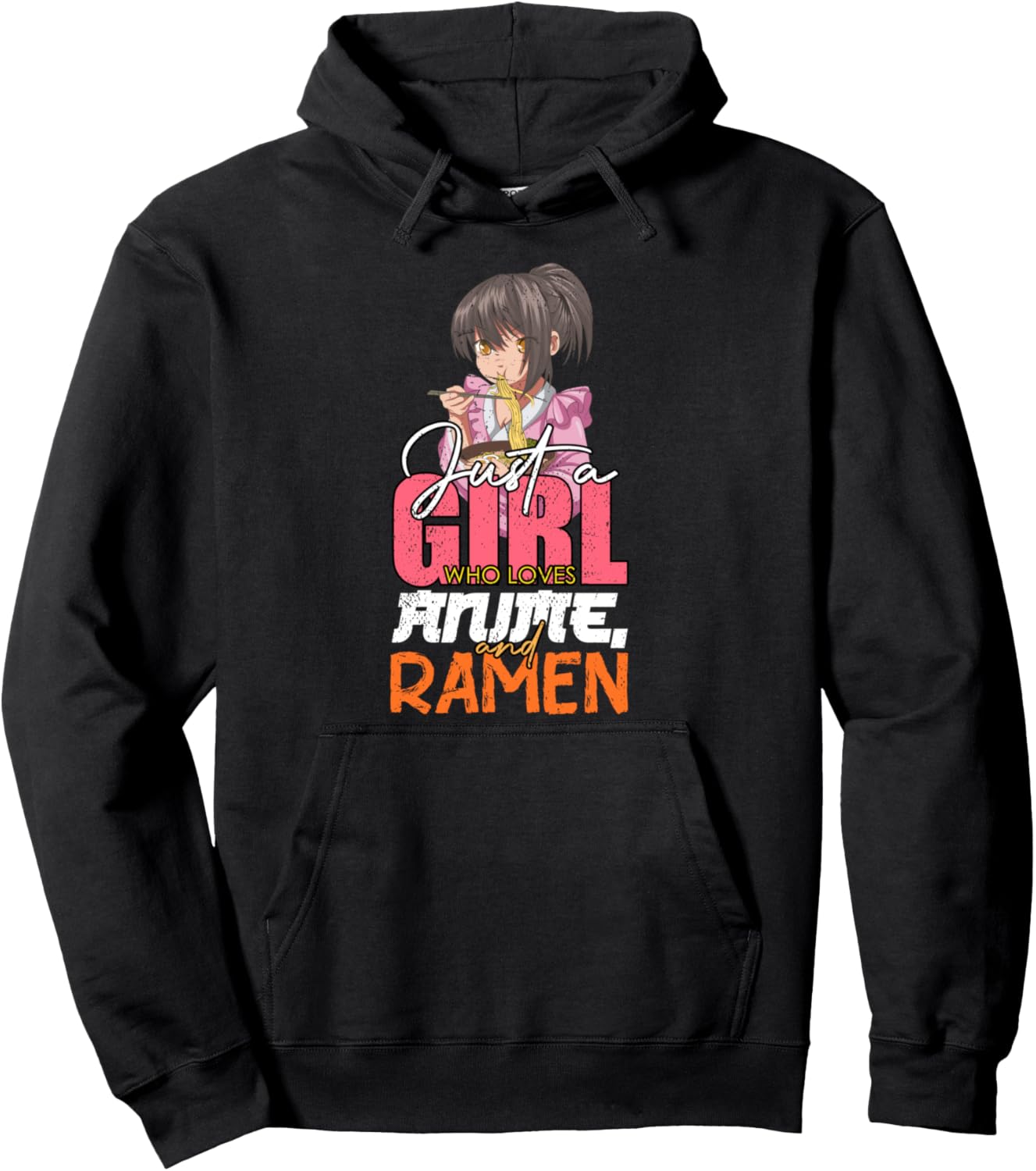 Japanese Manga Kawaii Ramen Noodles Girls Women Otaku Anime Pullover Hoodie