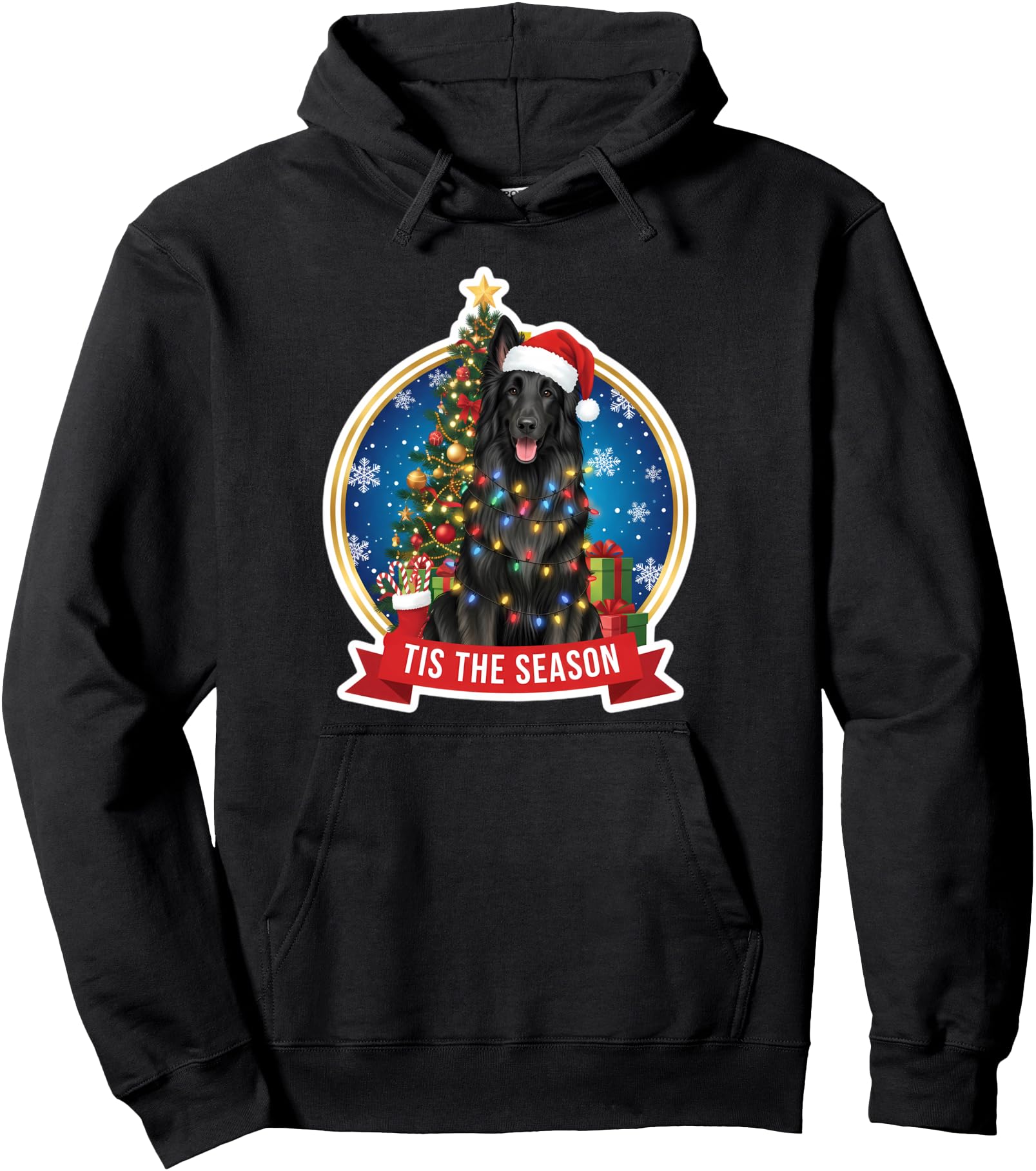 Tis The Season Belgian Sheepdog Dog Merry Christmas Mom Dad Pullover Hoodie