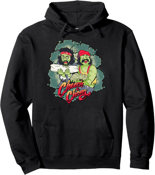 Cheech &amp; Chong Halloween Green Zombies Feeding On Weed Pullover Hoodie
