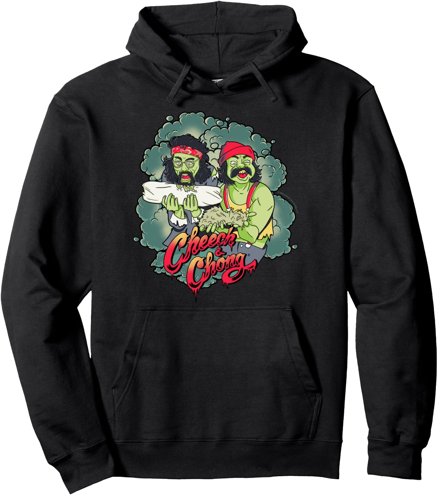 Cheech & Chong Halloween Green Zombies Feeding On Weed Pullover Hoodie