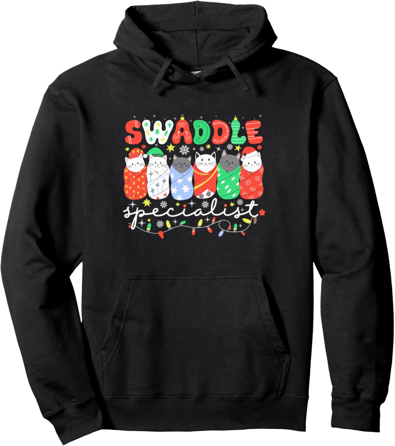 Cat Swaddle Specialist Xmas Nicu Christmas Nurse Pullover Hoodie