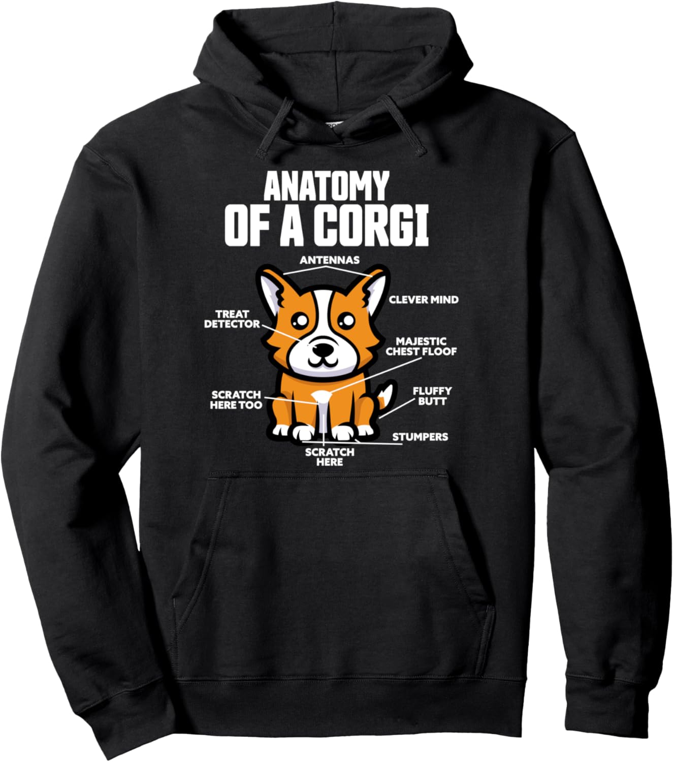 Anatomy of a Corgi Dog Pet Animal Lover Pullover Hoodie