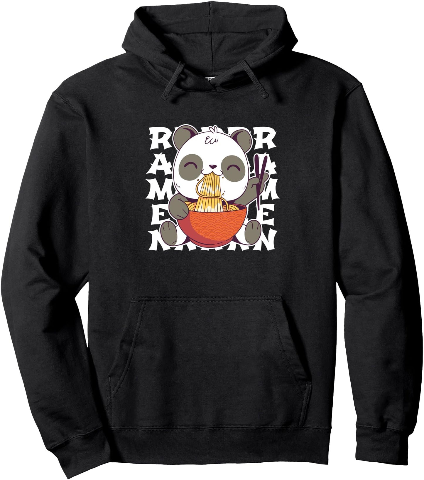 Panda Eating Ramen Noodles Kawaii Cute Anime Pullover Hoodie