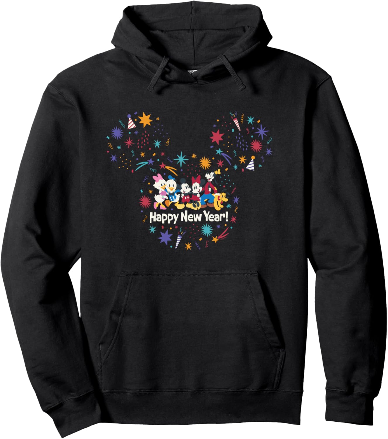 Disney Mickey Mouse & Pals Head Icon Cute Happy New Year Pullover Hoodie