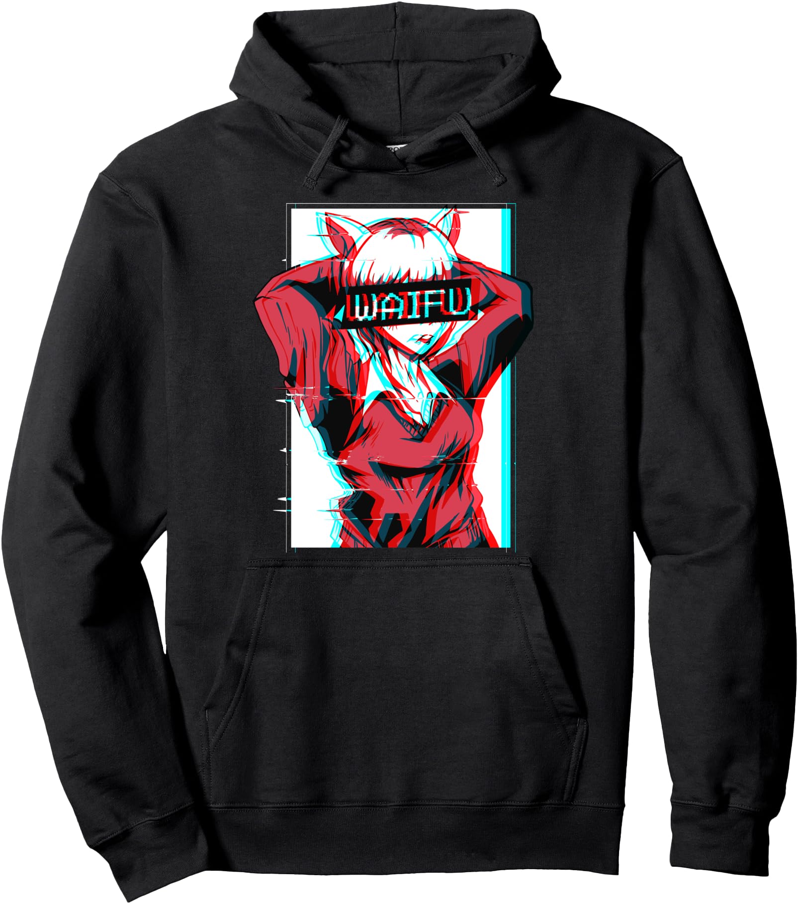 Waifu Neko Anime Cat Girl Japanese Aesthetic Vaporwave Anime Pullover Hoodie
