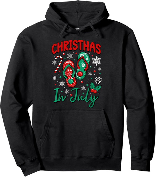 Christmas In July Men Women Kids Summer Vacation Beach Xmas Pullover Hoodie