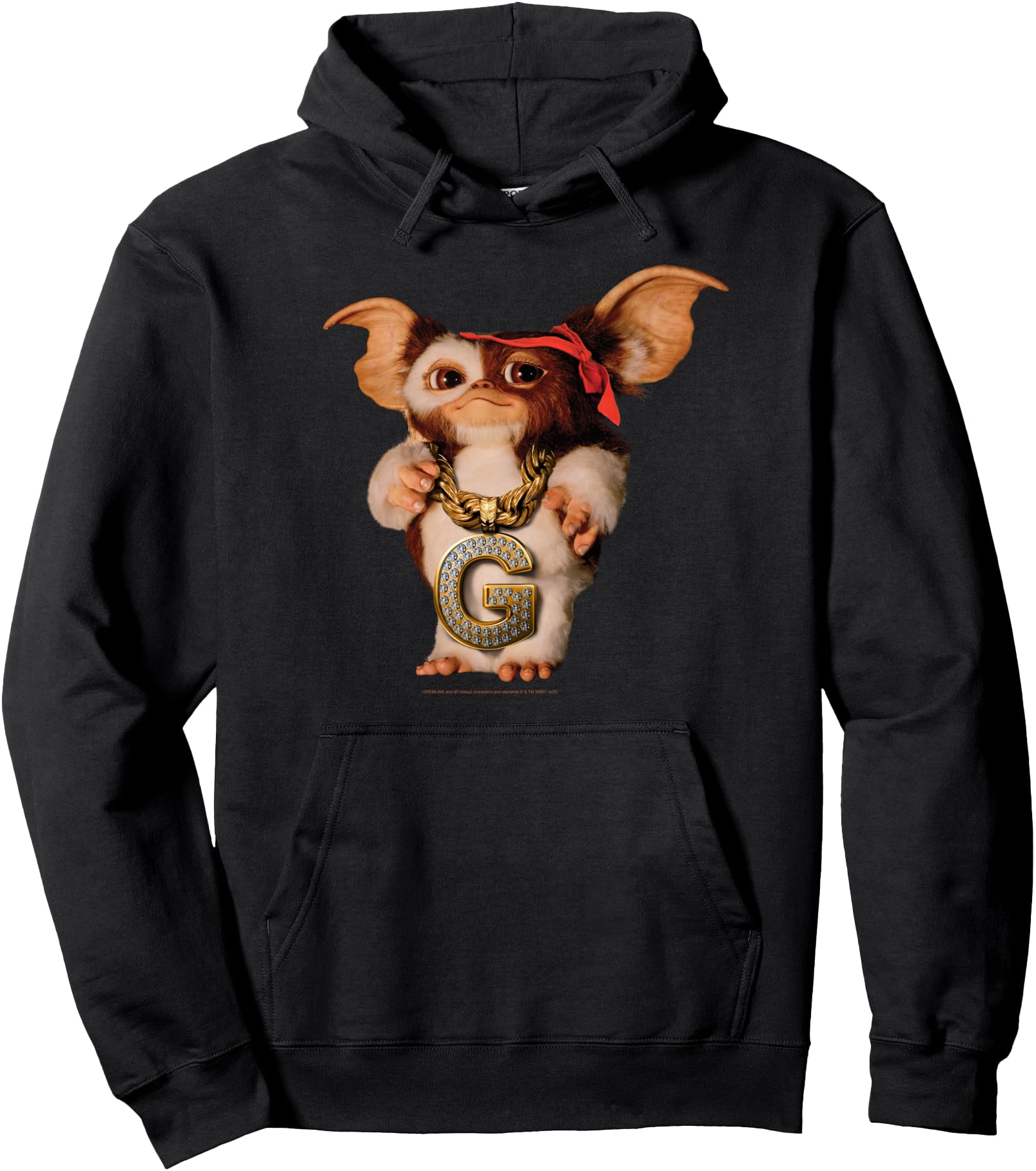 Gremlins Gizmo with Blinged Out G Chain Funny Movie Pullover Hoodie