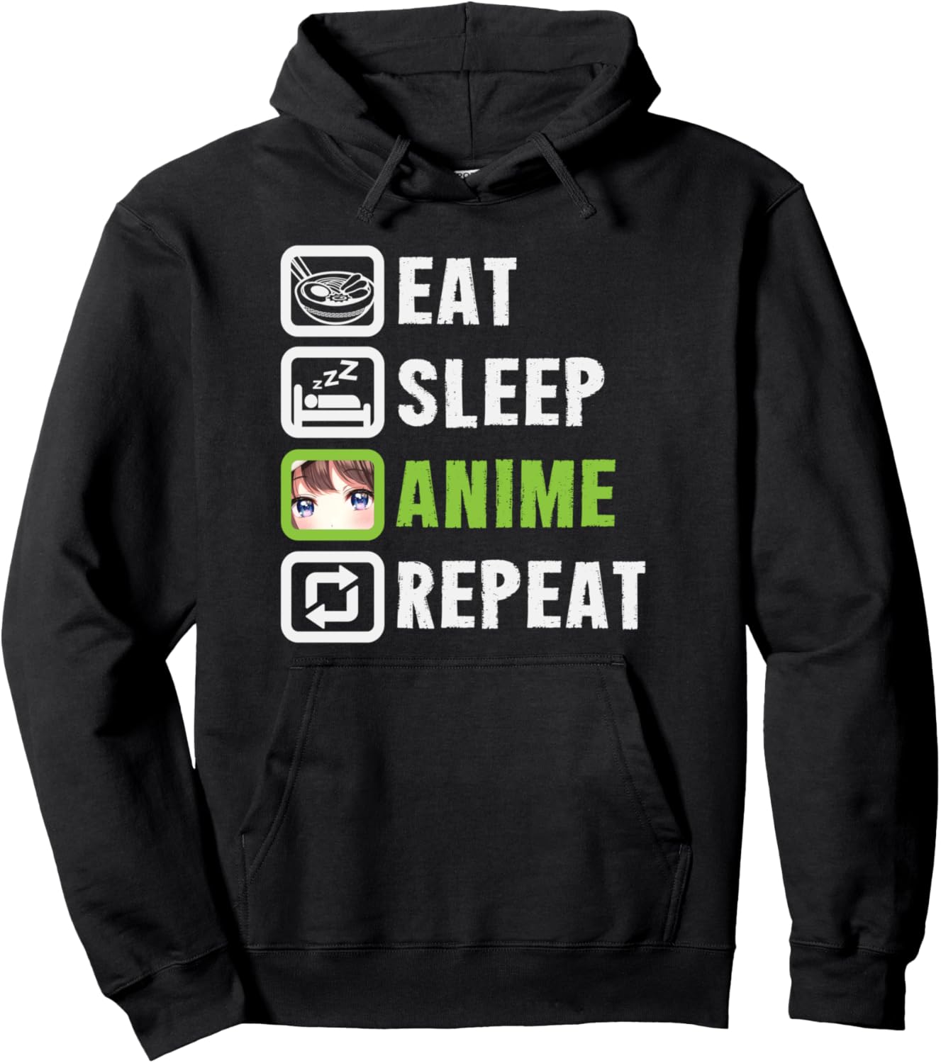 Eat Sleep Watch Anime Repeat Japanese Anime Lover Pullover Hoodie