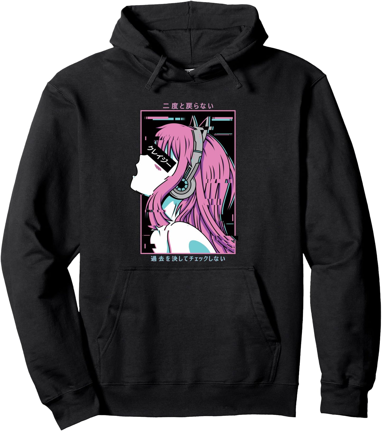 Aesthetic Vaporwave Crazy Waifu Anime Girl Pullover Hoodie