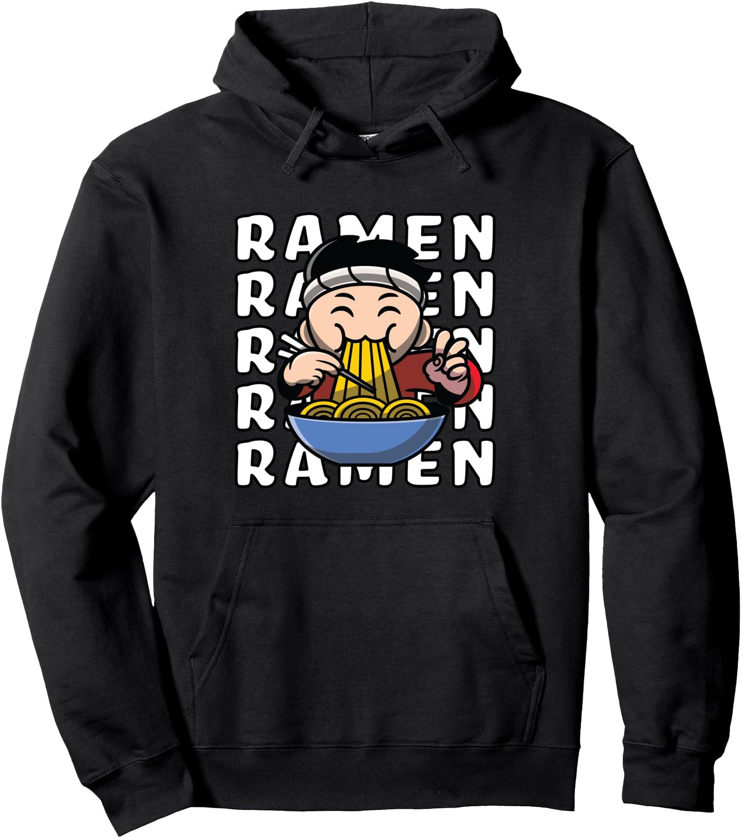 Ramen Eating Character - Anime Kawaii Japanese Pullover Hoodie