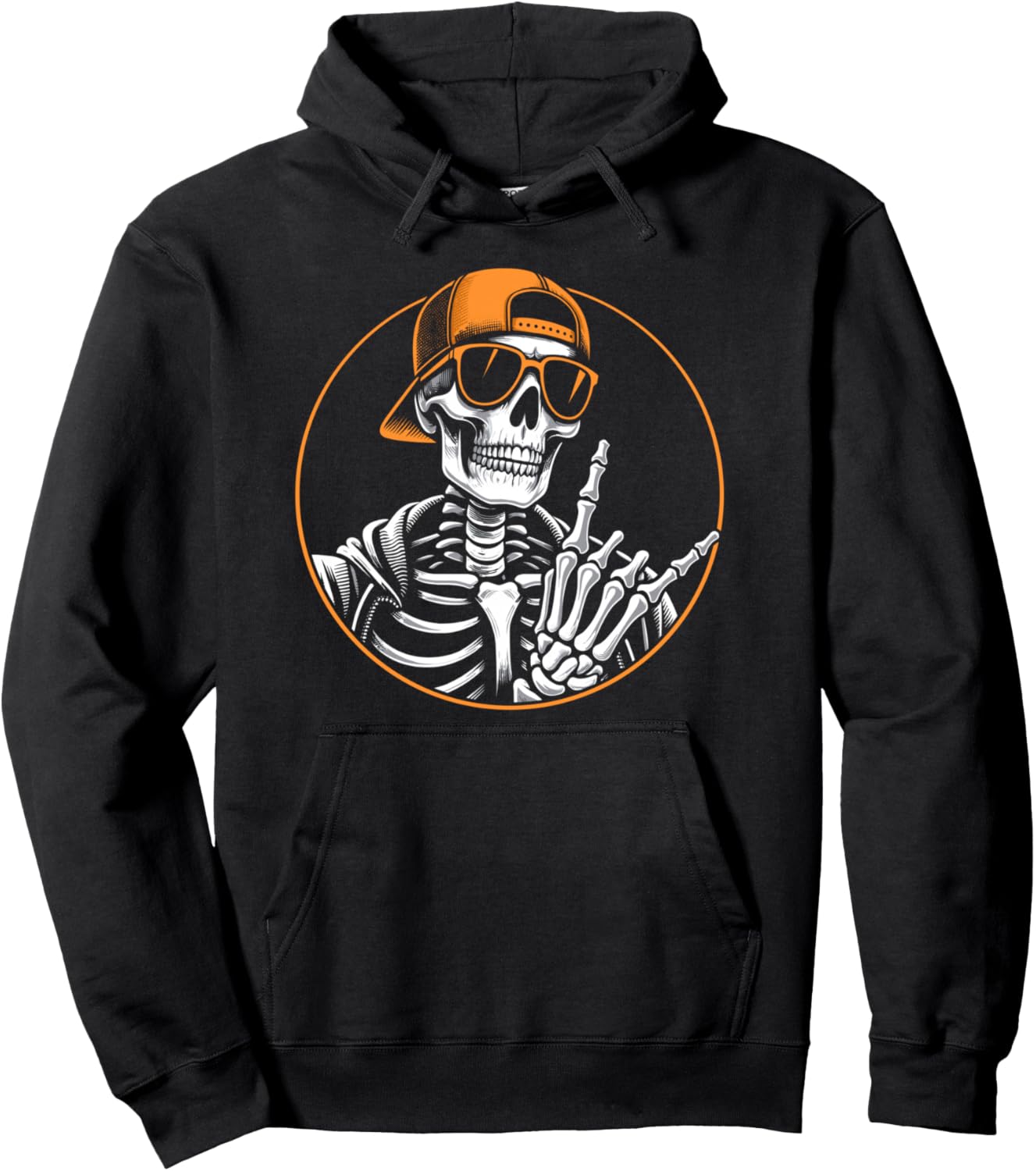 Halloween Skeleton Rock Hand, Rocker, Men & Boys, Rock Music Pullover Hoodie