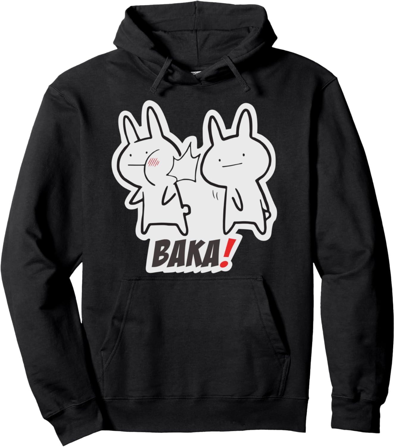 Baka Rabbit Slap Funny Kawaii Bunny Japanese Anime Novelty Pullover Hoodie