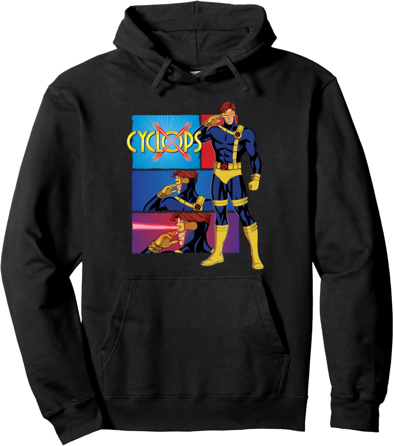 Marvel Studios X-Men \u201997 Cyclops Optic Blast Action Panels Pullover Hoodie