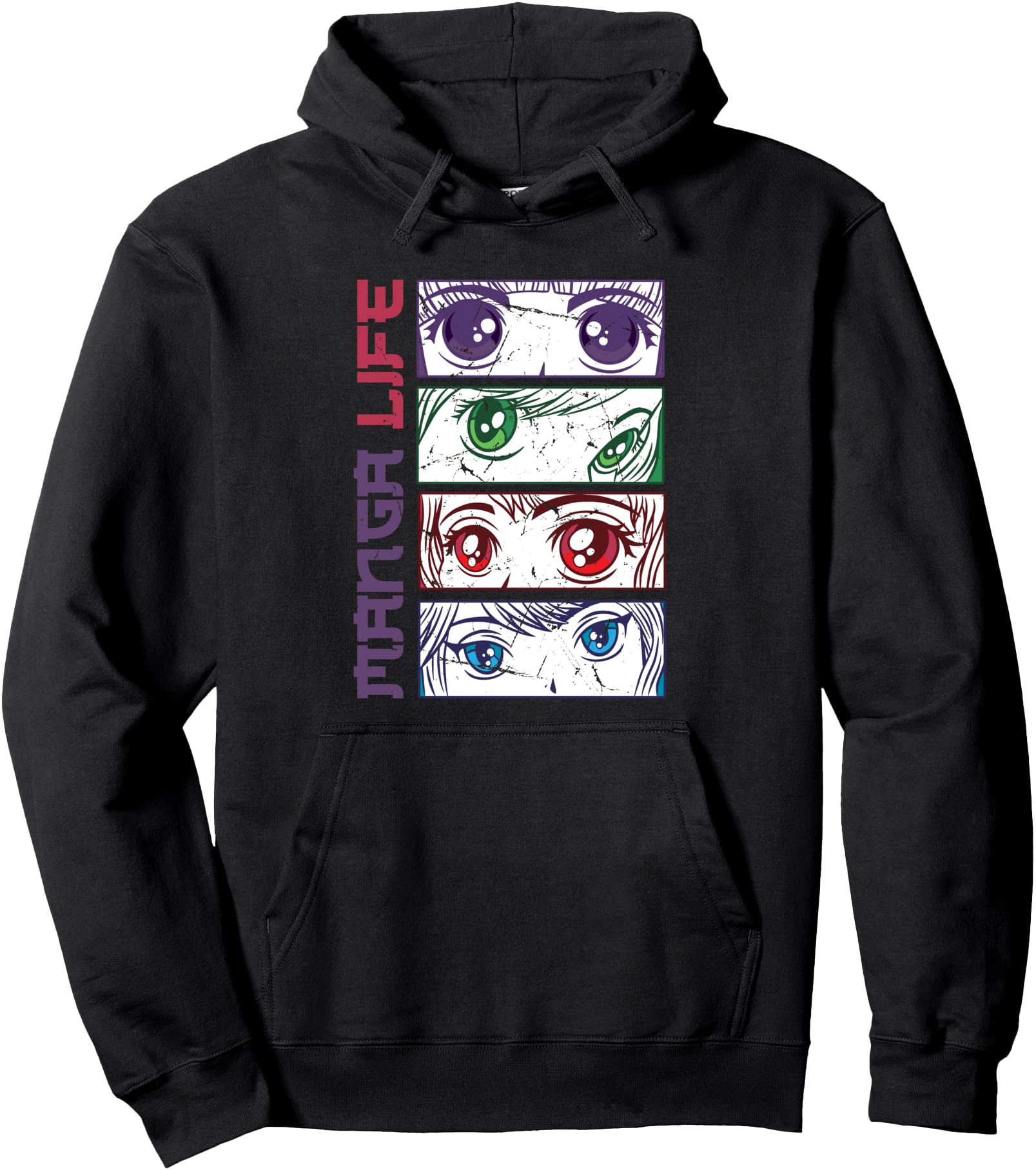 Anime Girl Eyes - Japan Culture Art - Japanese Aesthetic Pullover Hoodie