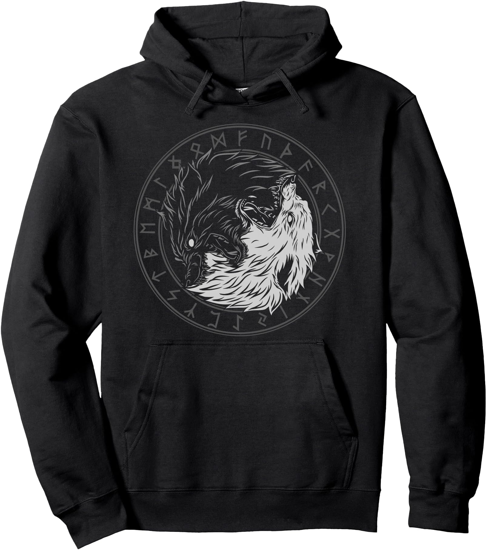 Sons Of Fenrir - Skll and Hati - Ying Yang Wolf Pullover Hoodie