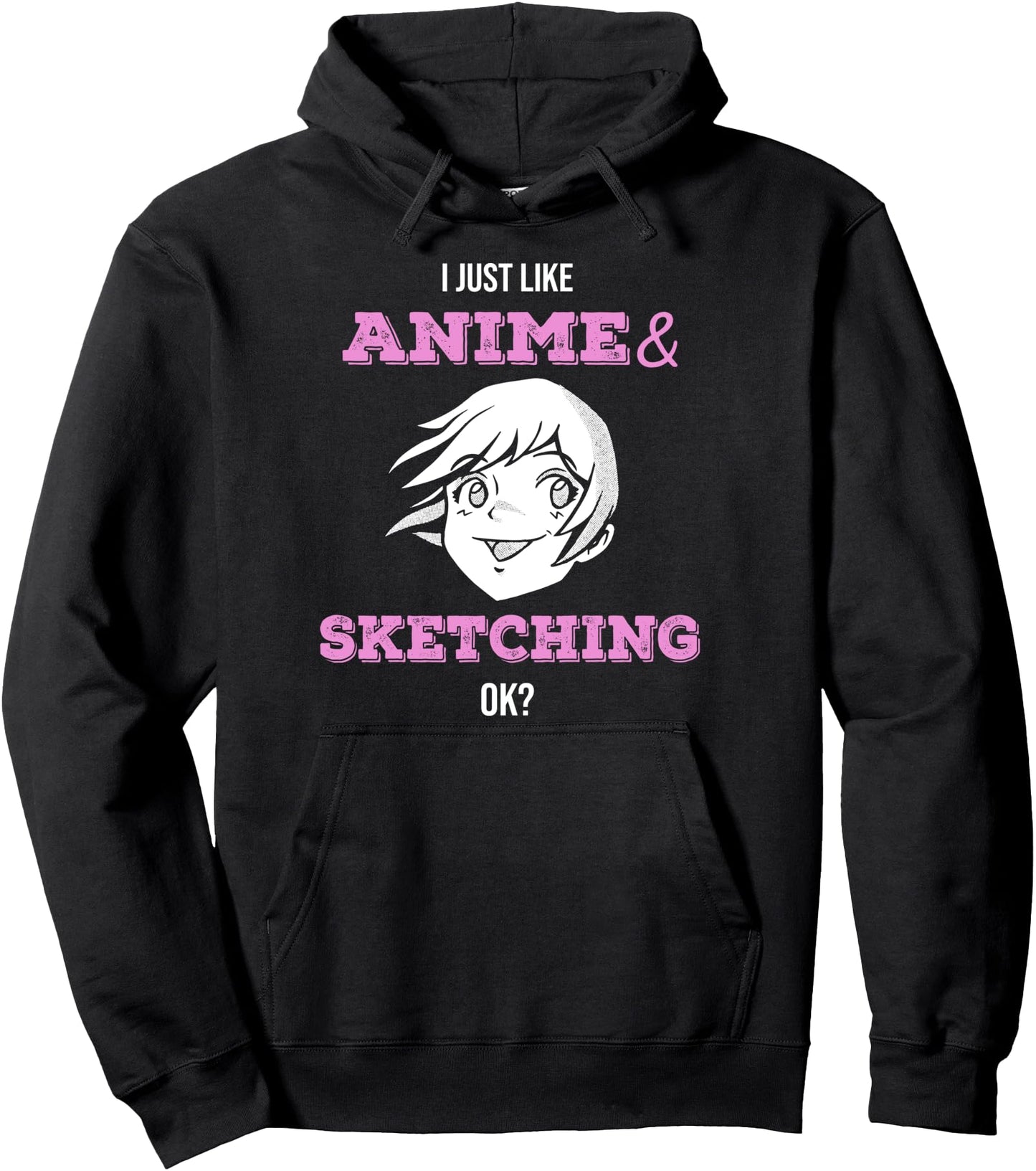 I like anime and sketching funny anime Pullover Hoodie