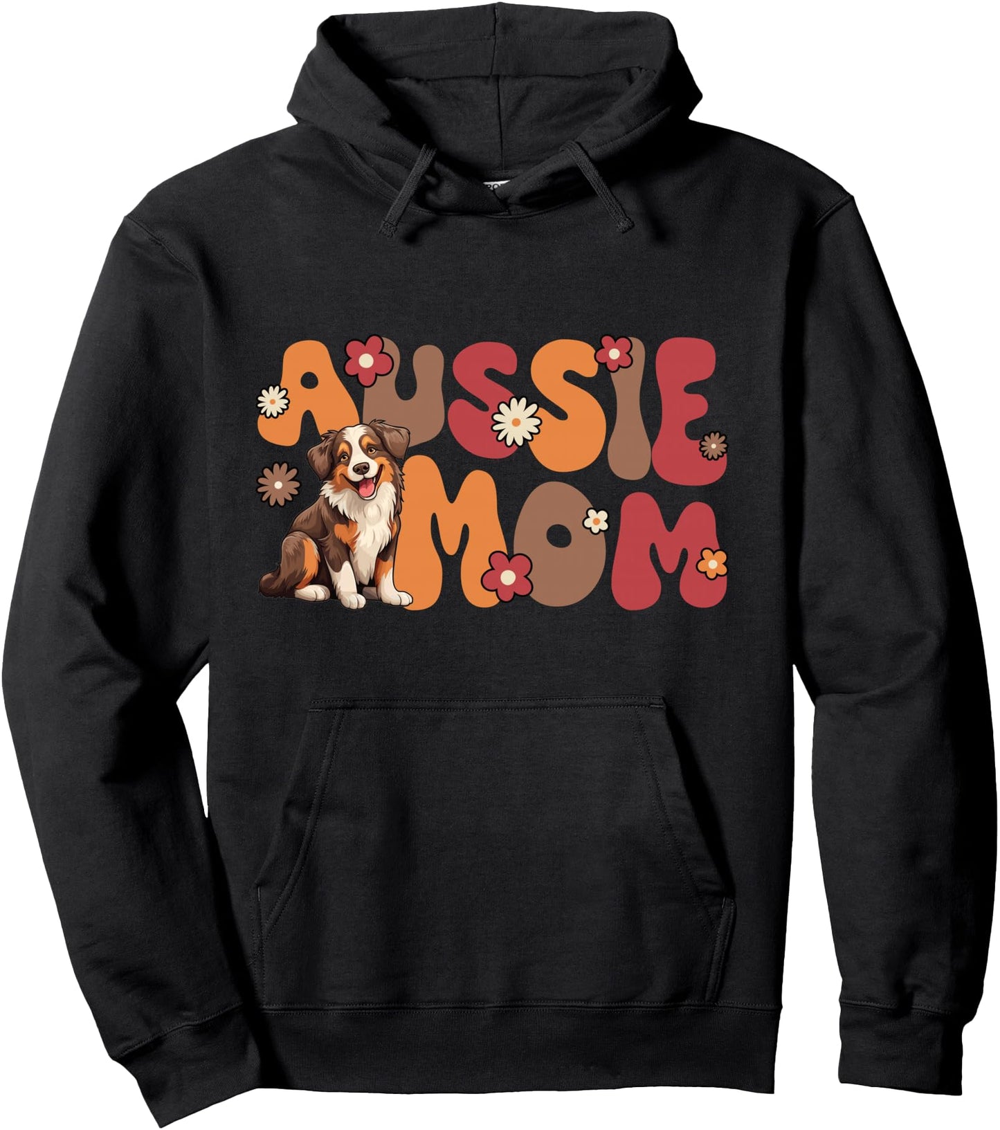 Australian Shepherd Red Tri Groovy Aussie mom Pullover Hoodie
