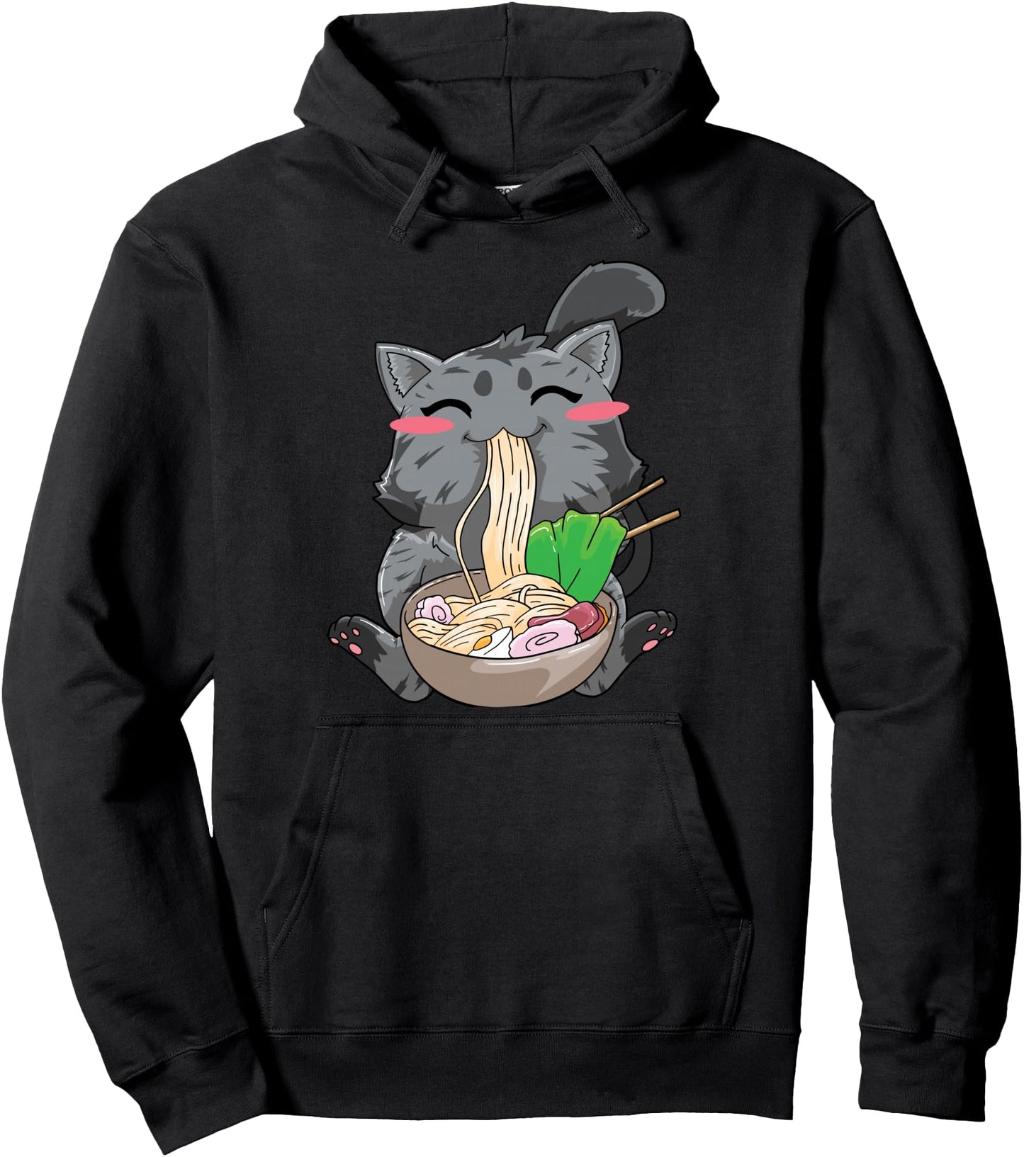 Cat Ramen Anime Kawaii Neko Gift Pullover Hoodie
