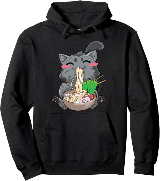 Cat Ramen Anime Kawaii Neko Gift Pullover Hoodie
