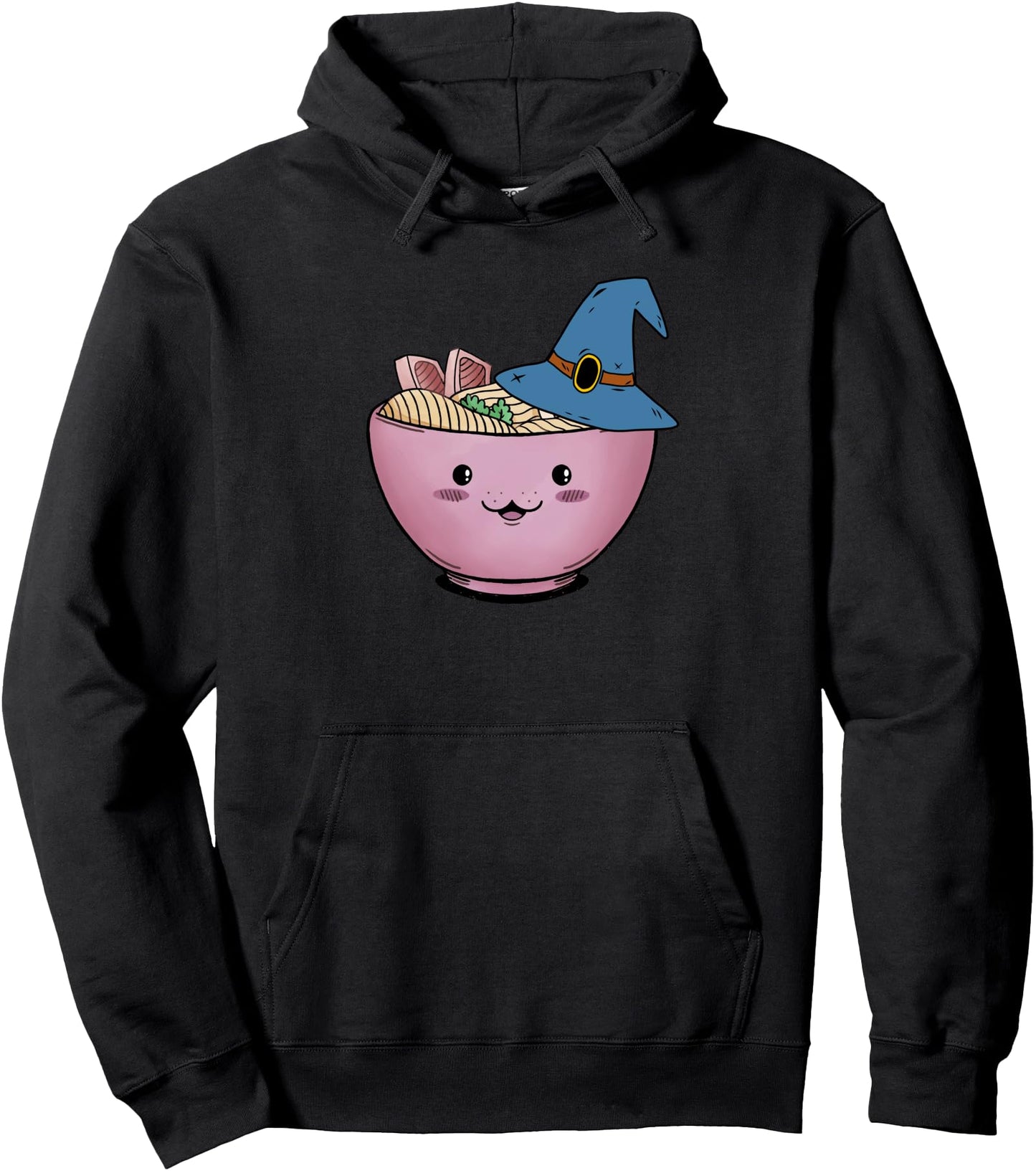 Ramen Witch Hat Lazy Halloween Costume Kawaii Japanese Food Pullover Hoodie