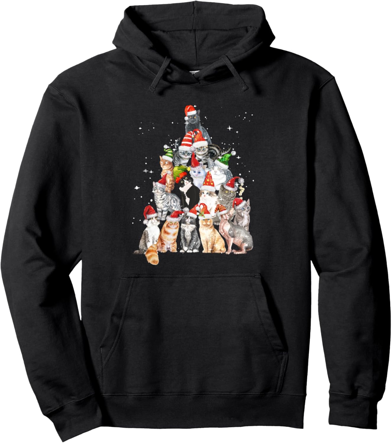 Cats For Everybody Christmas Cats Xmas Meow Christmas Pullover Hoodie