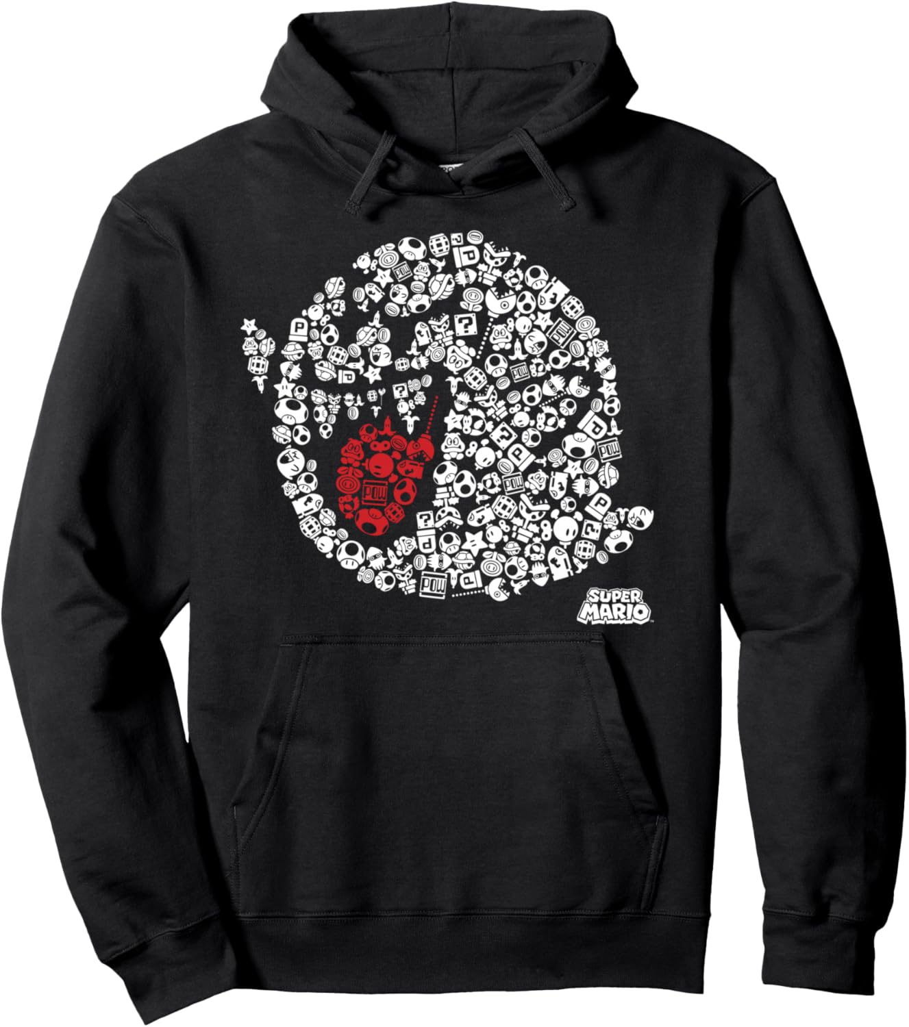 Nintendo Super Mario Iconic Boo Portrait Graphic Hoodie Pullover Hoodie