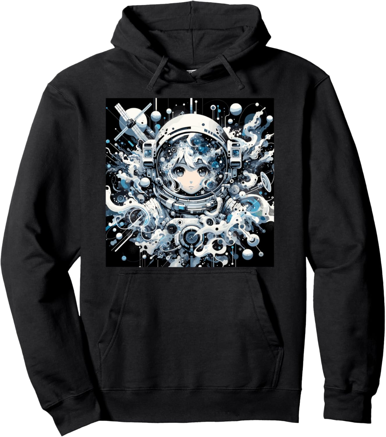 Cosmic Anime Astronauts - Space Exploration Vector Pullover Hoodie