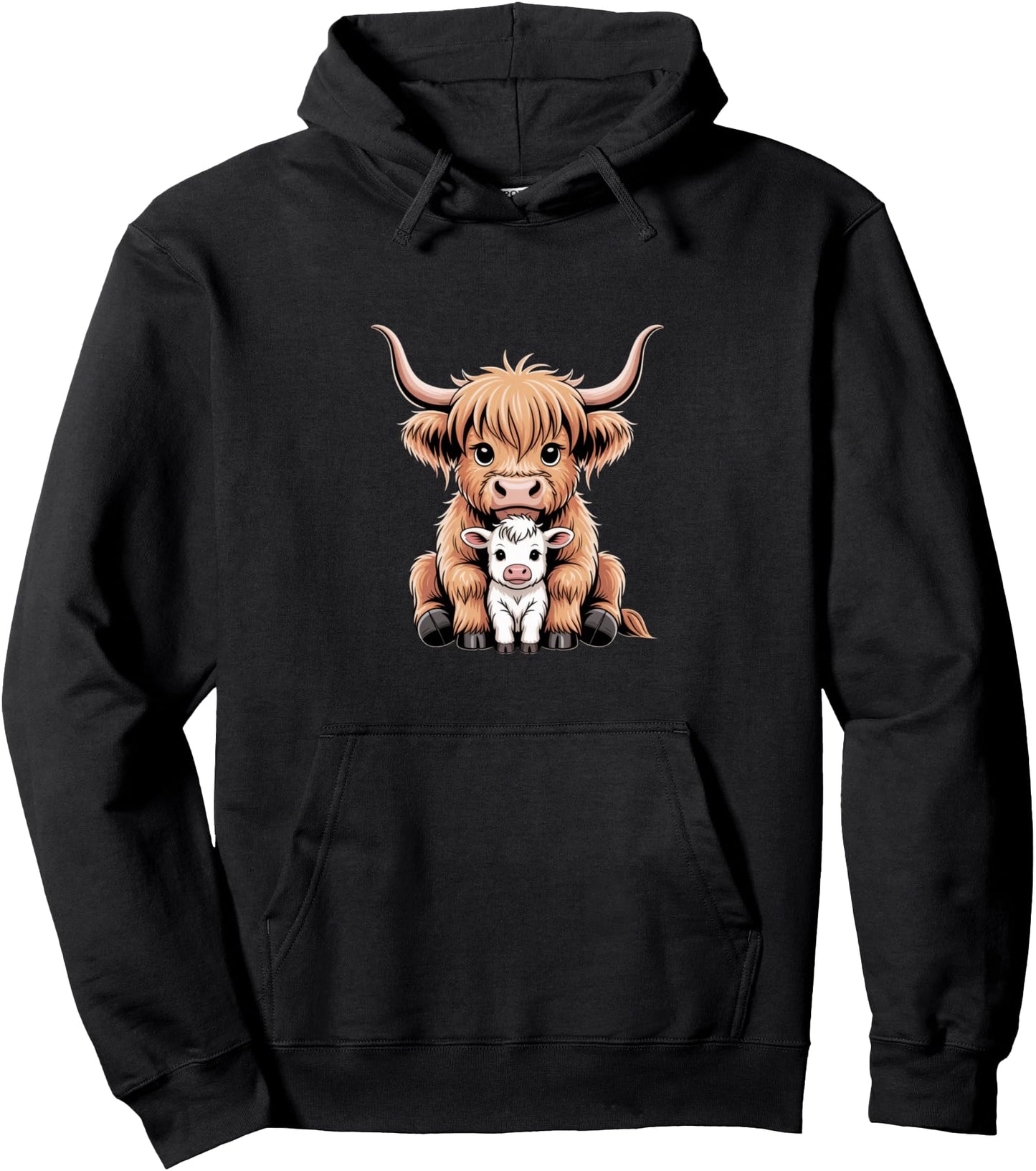 Highland Cow Rustic Farm Animal Design with Country Nature Pullover Hoodie