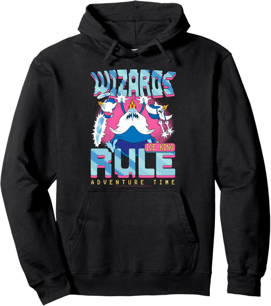 Adventure Time Wizards Rule Ice King Collage Fantasy Cartoon Pullover Hoodie