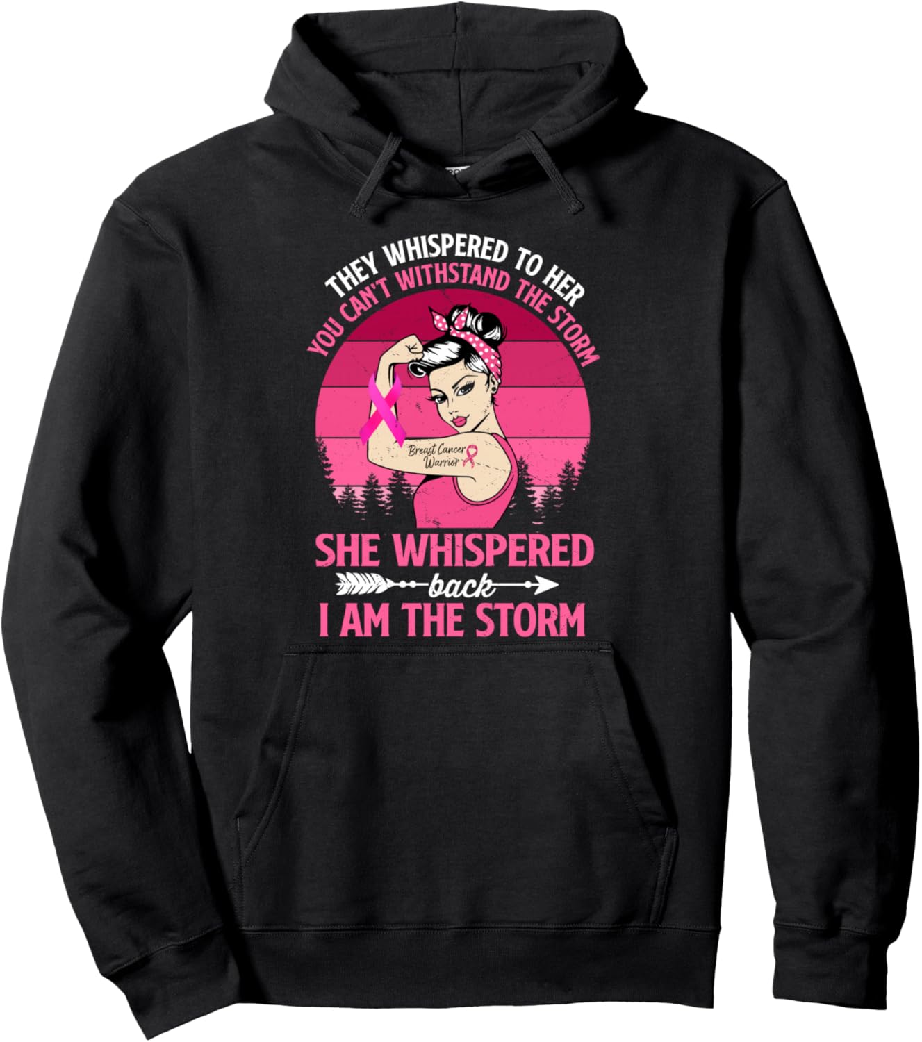 Vintage They Whispered To Her You Can't Withstand The Storm Pullover Hoodie