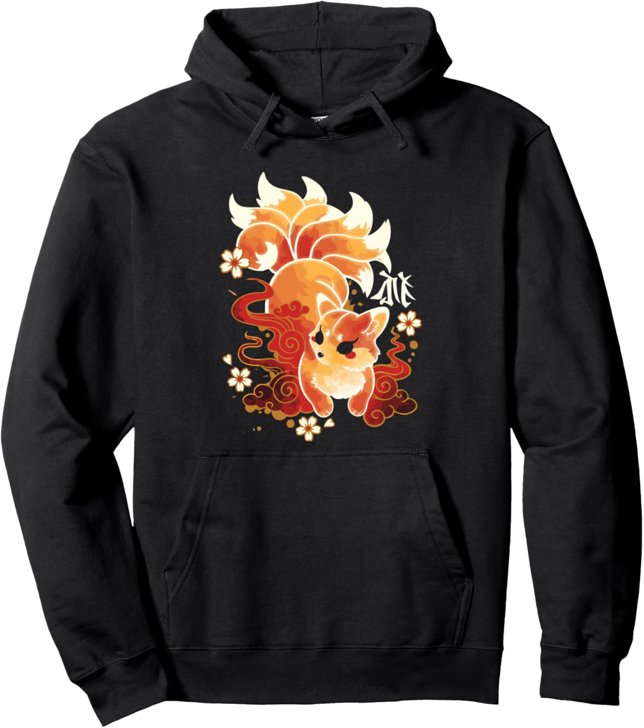 Kitsune Fox Animal Cute Japanese Anime Kawaii Fox Pullover Hoodie