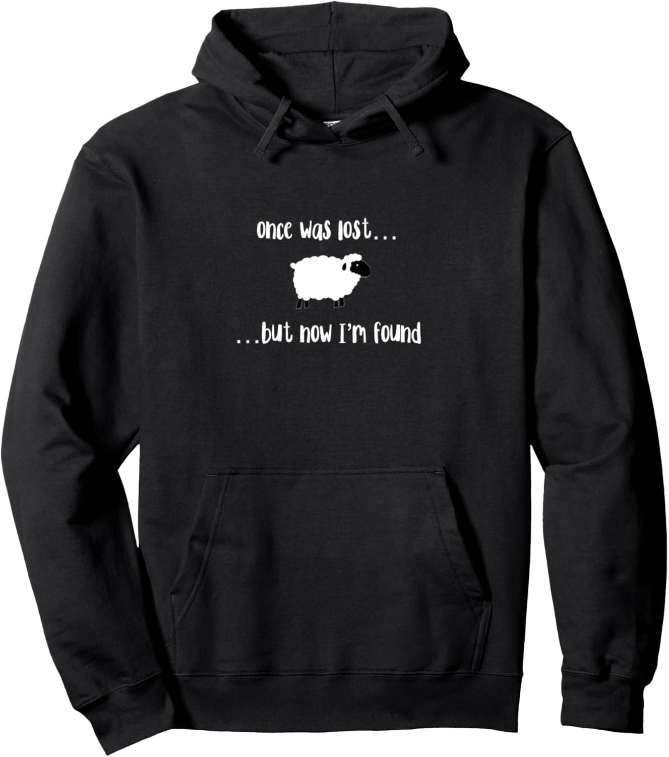 Once Was Lost But Now I\u2019m Found Cute Lamb Christian Design Pullover Hoodie