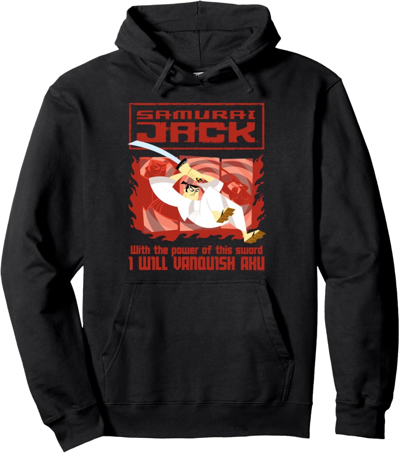 Samurai Jack I Will Vanquish Aku with Sword Retro Cartoon Pullover Hoodie