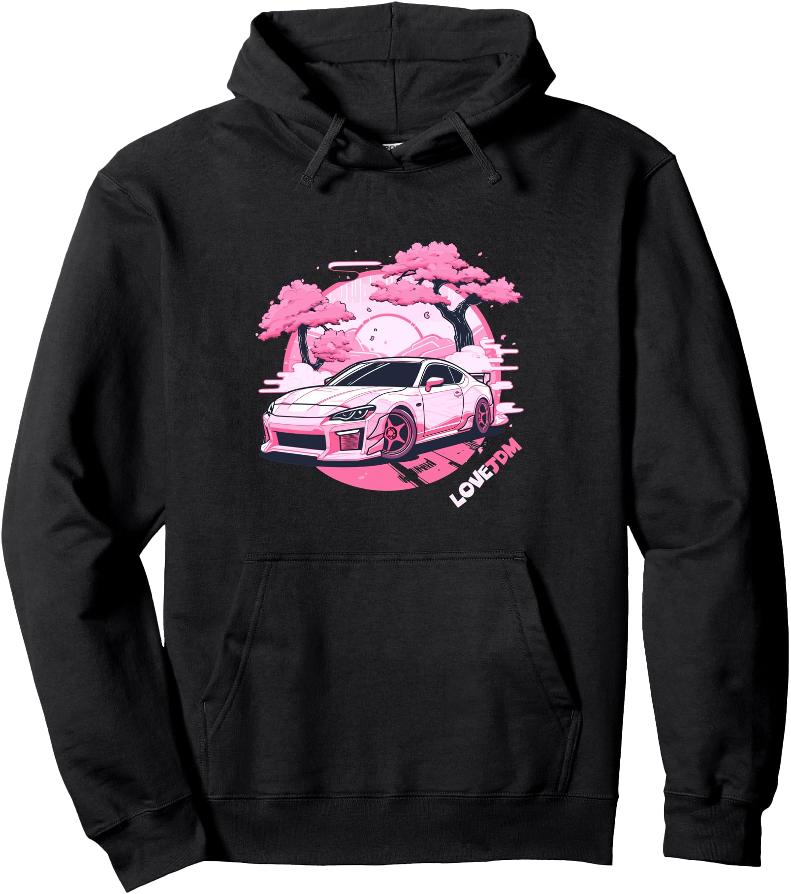 Love JDM Girl Racer Pink Japanese Race Car Pullover Hoodie
