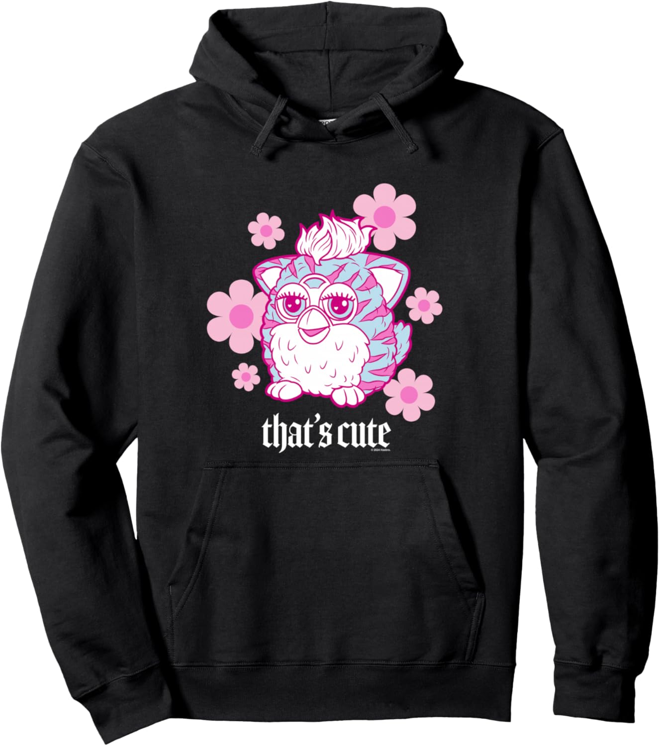 Furby Fluffly Smiling That's Cute Big Chest Floral Poster Pullover Hoodie