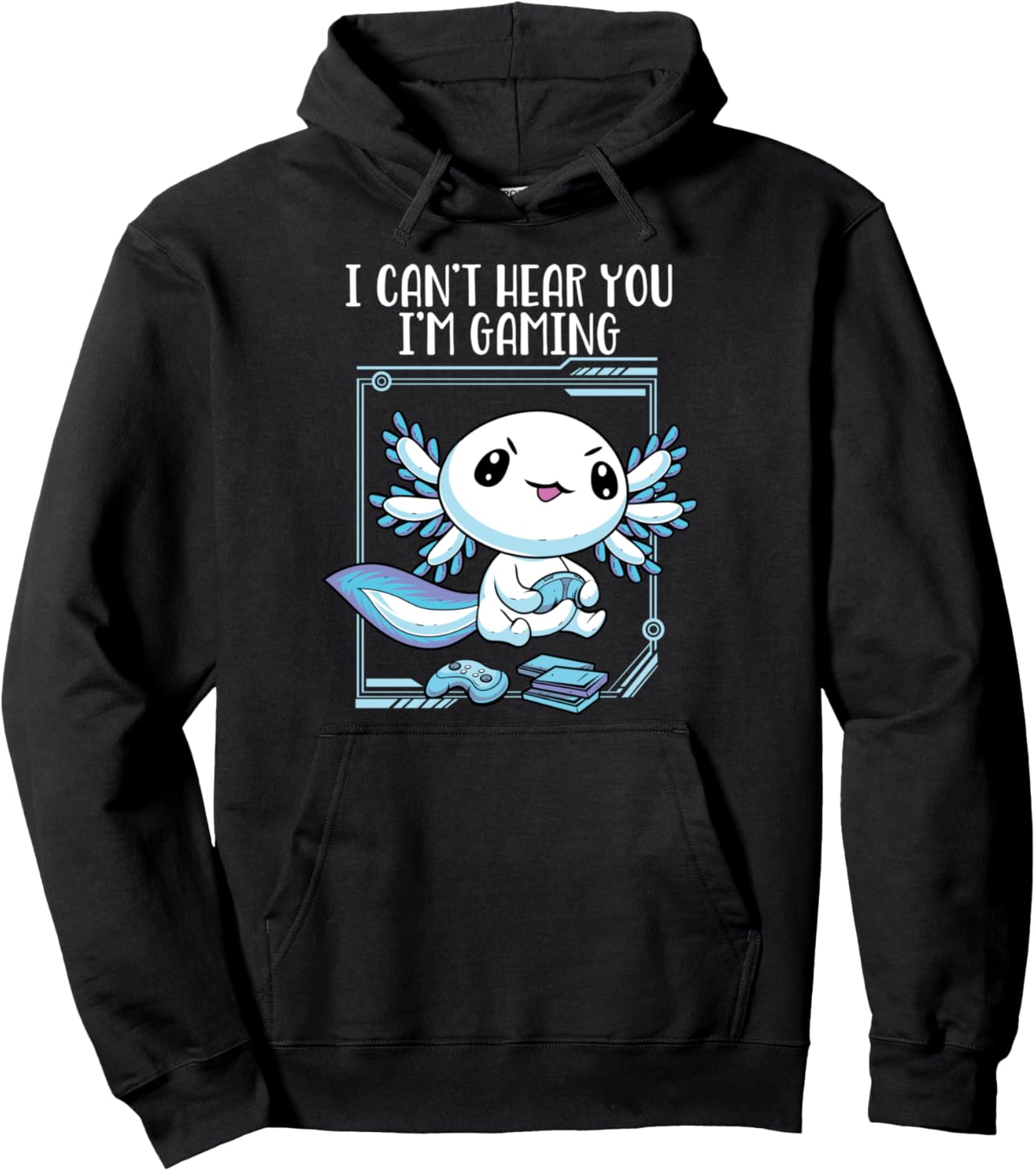 Gamer Axolotl Shirt Gamesolotl Fish Gaming Video Gamer Anime Pullover Hoodie