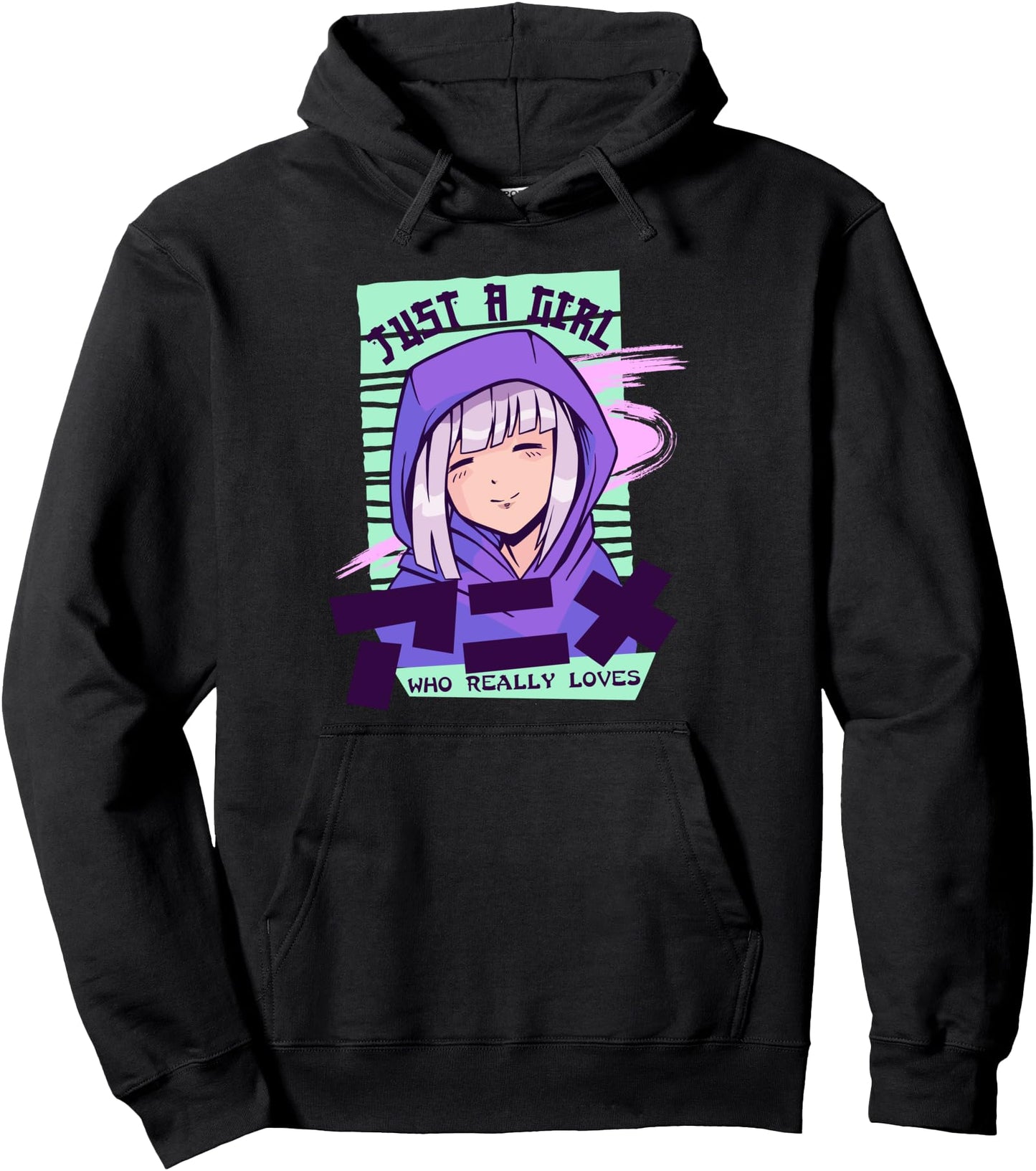 Anime Gifts for Teen Girls Just A Girl Who Loves Anime Pullover Hoodie