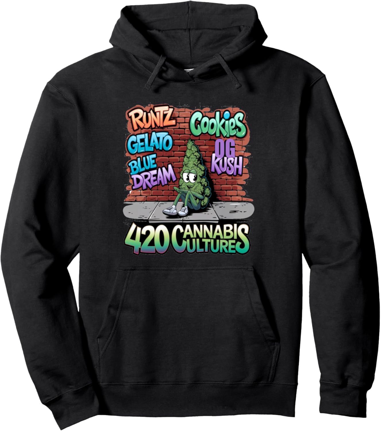 420 Cannabis Bud Nug Stoner Runtz Gelato Cookies Weed Strain Pullover Hoodie