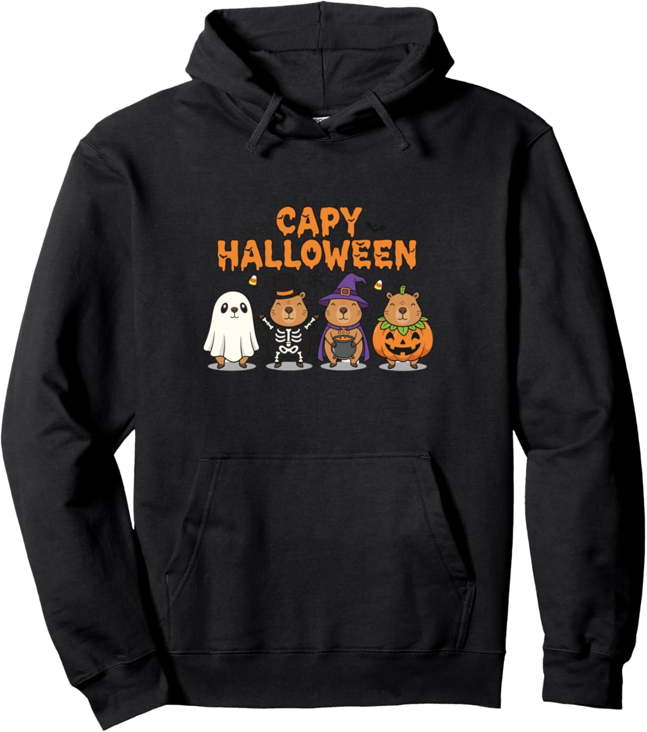 Capy Halloween Boys Girls Cute Capybara Halloween Costume Pullover Hoodie