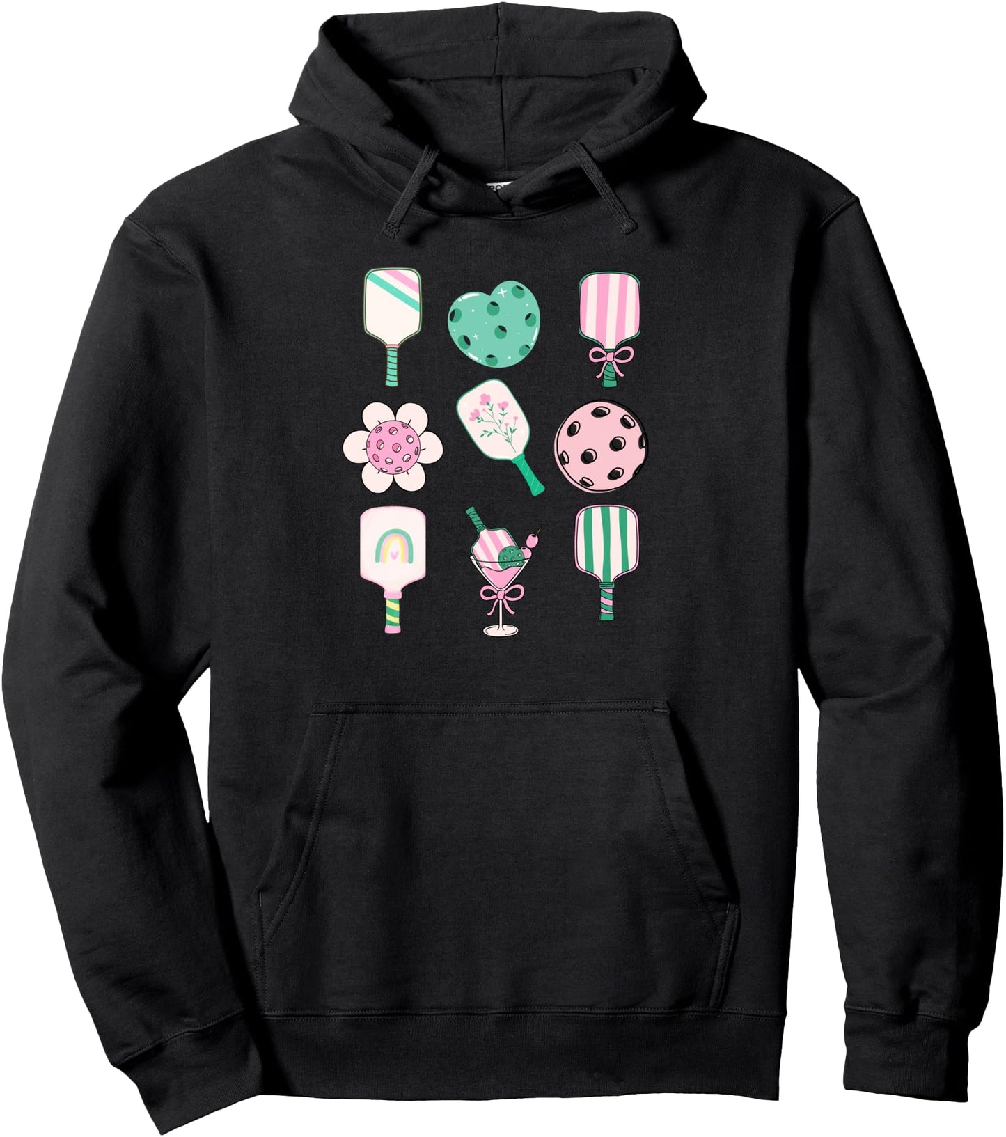Preppy Pink Pickleball Shirt for Cute Coquette Pickleballer Pullover Hoodie
